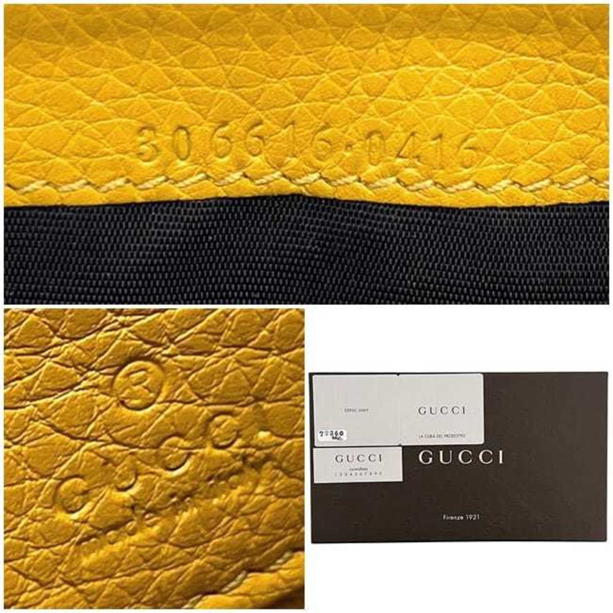 Gucci Bamboo Beige Yellow Gg Canvas Bamboo Long Wallet (Bi-Fold) (Pre-Owned)