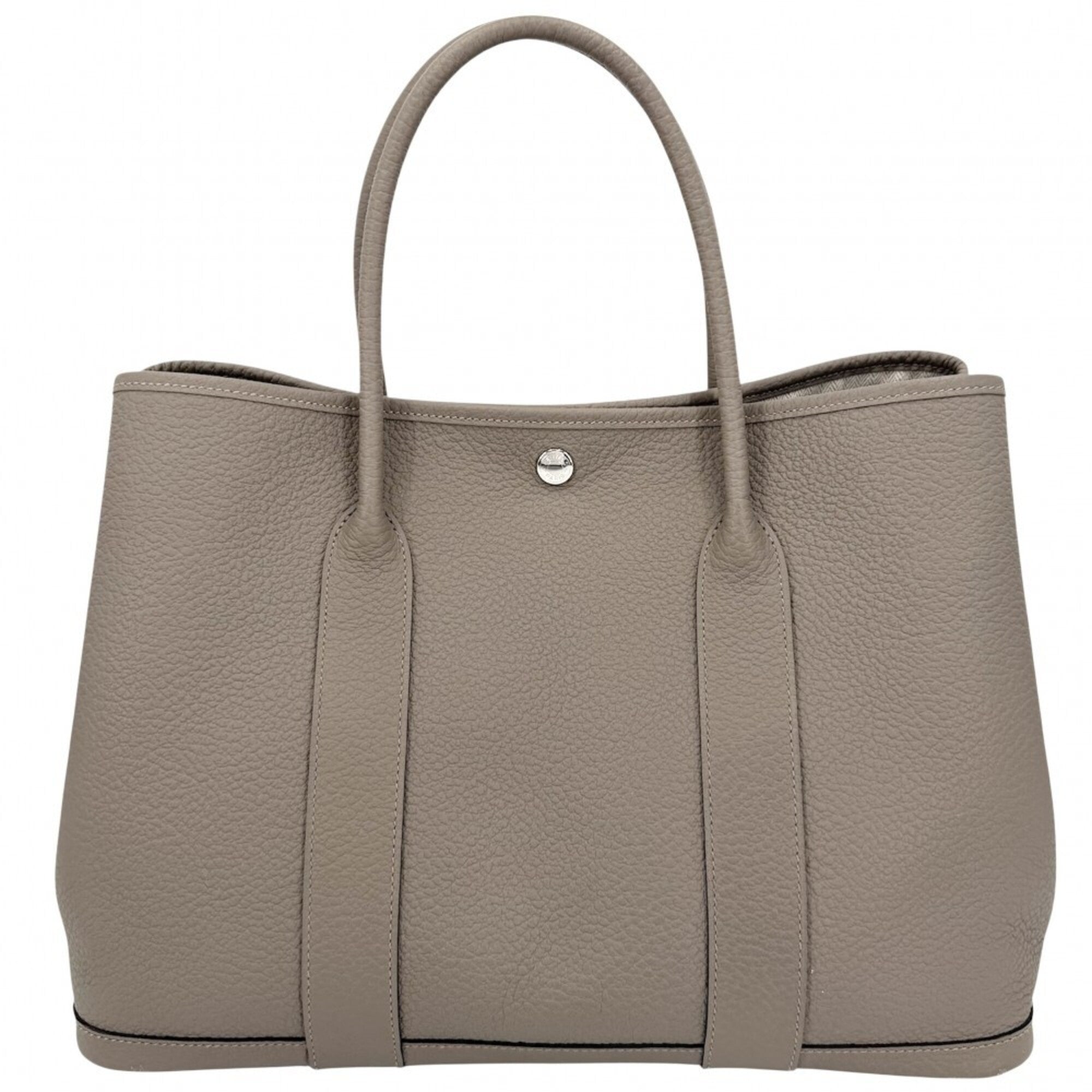 Hermes Beige Leather Handbag Tote Bag (Pre-Owned)