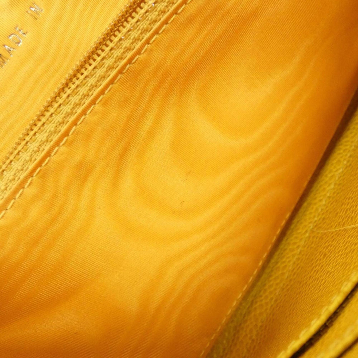 Chanel Yellow Grained Calfskin Long Wallet (Bi-Fold) (Pre-Owned)