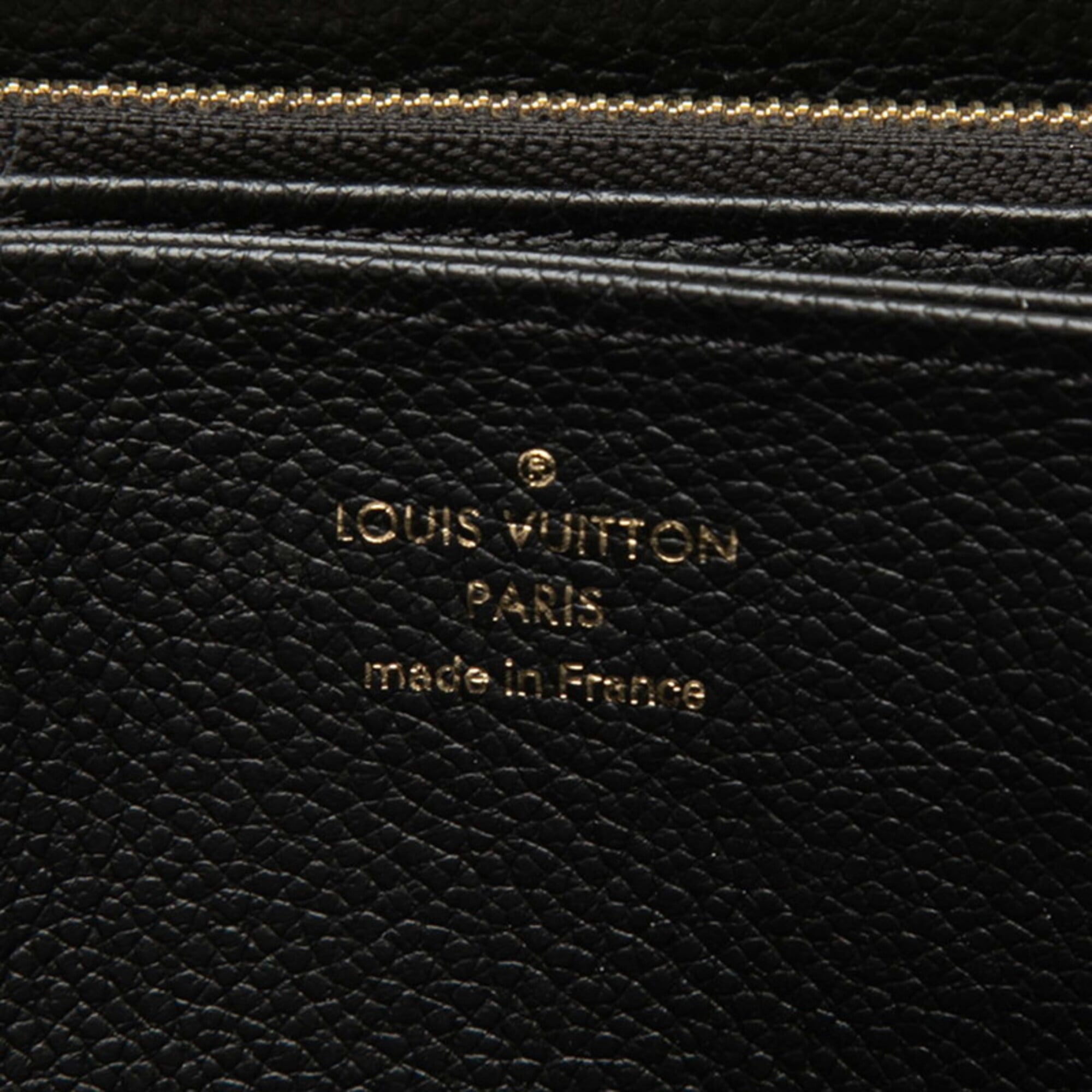 Louis Vuitton Black Noir Leather Long Wallet (Bi-Fold) (Pre-Owned)