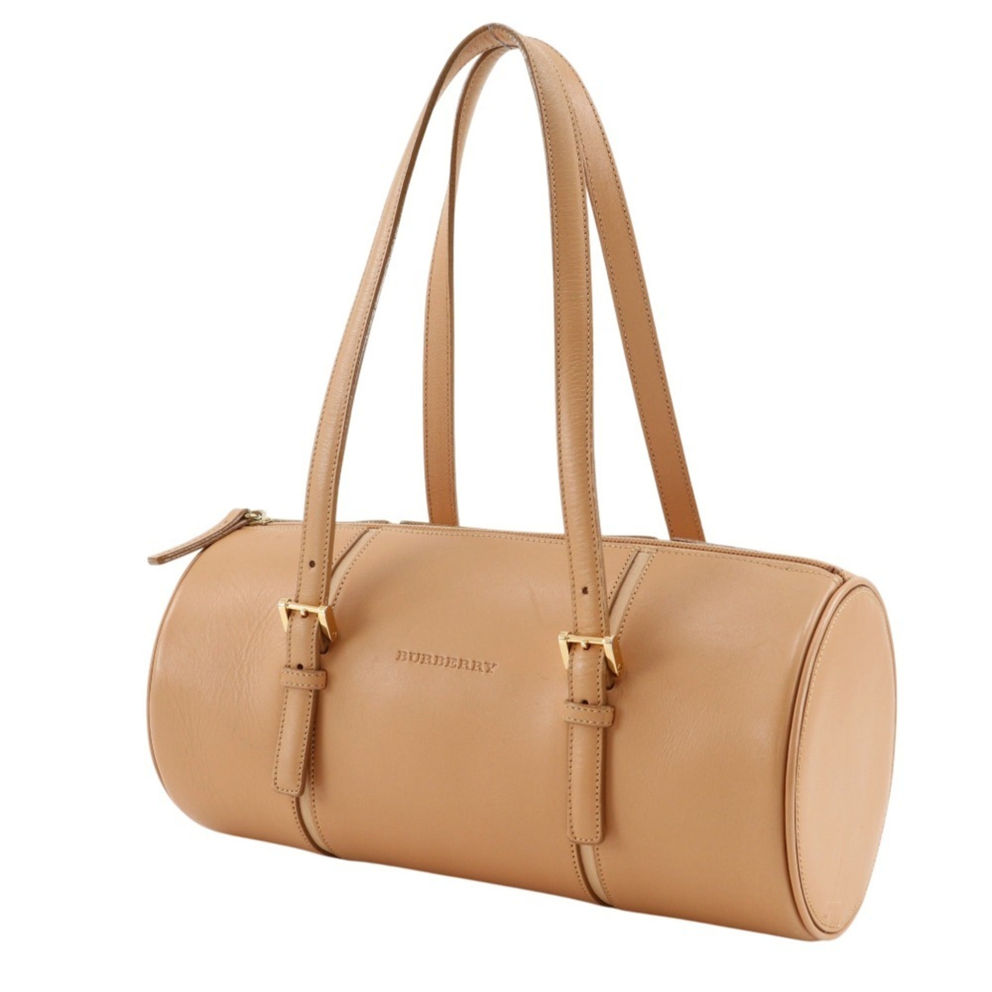 Burberry Beige Leather Handbag Tote Bag (Pre-Owned)