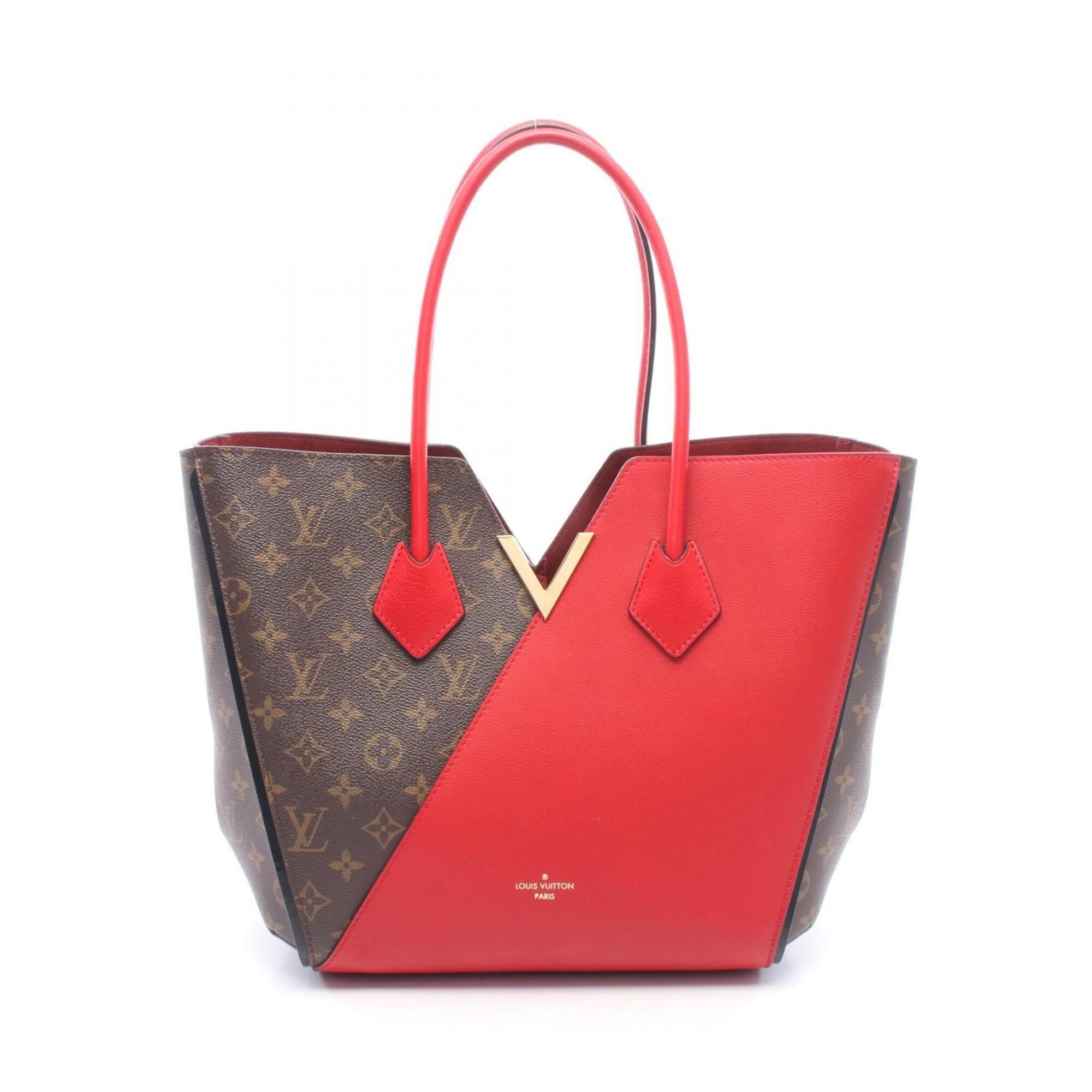 Louis Vuitton Brown Cerise Red Color Coated Canvas Pvc Monogram Leather Handbag Tote Bag (Pre-Owned)