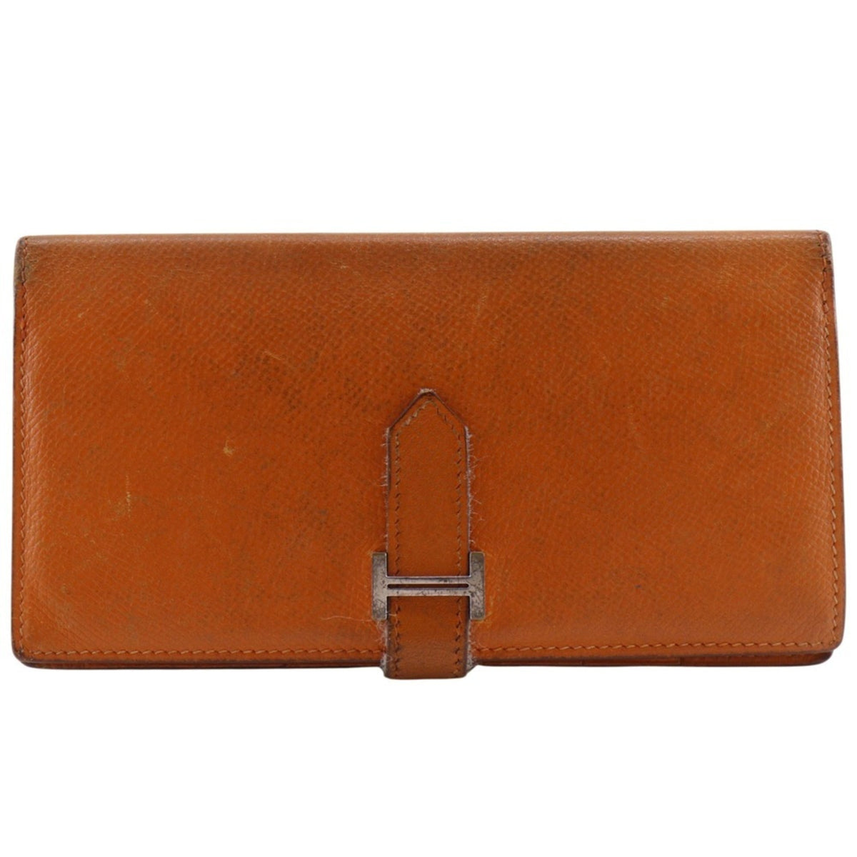 Hermes Orange Epsom Leather Long Wallet (Bi-Fold) (Pre-Owned)