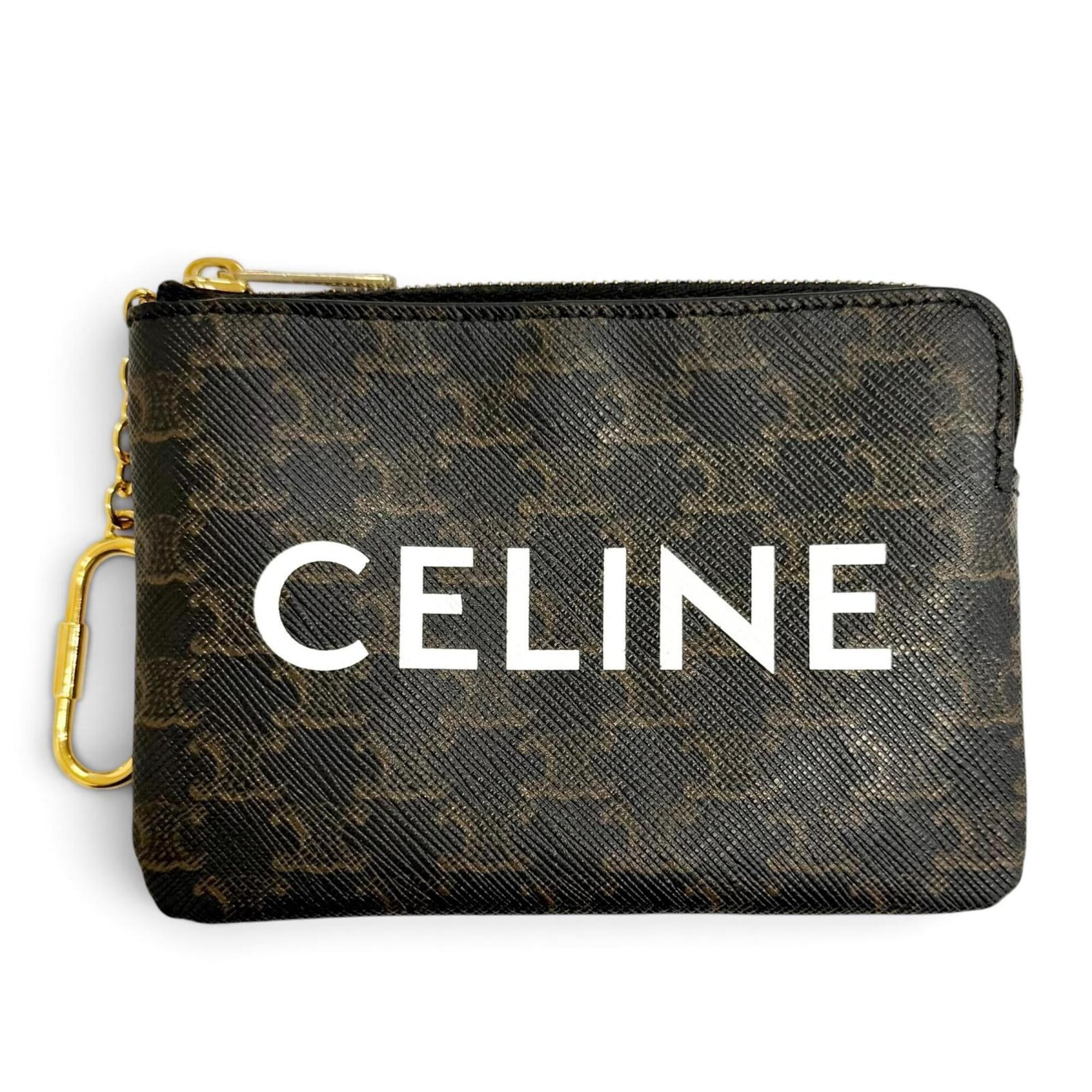 Celine Brown Canvas Coin Purse/Coin Case (Pre-Owned)
