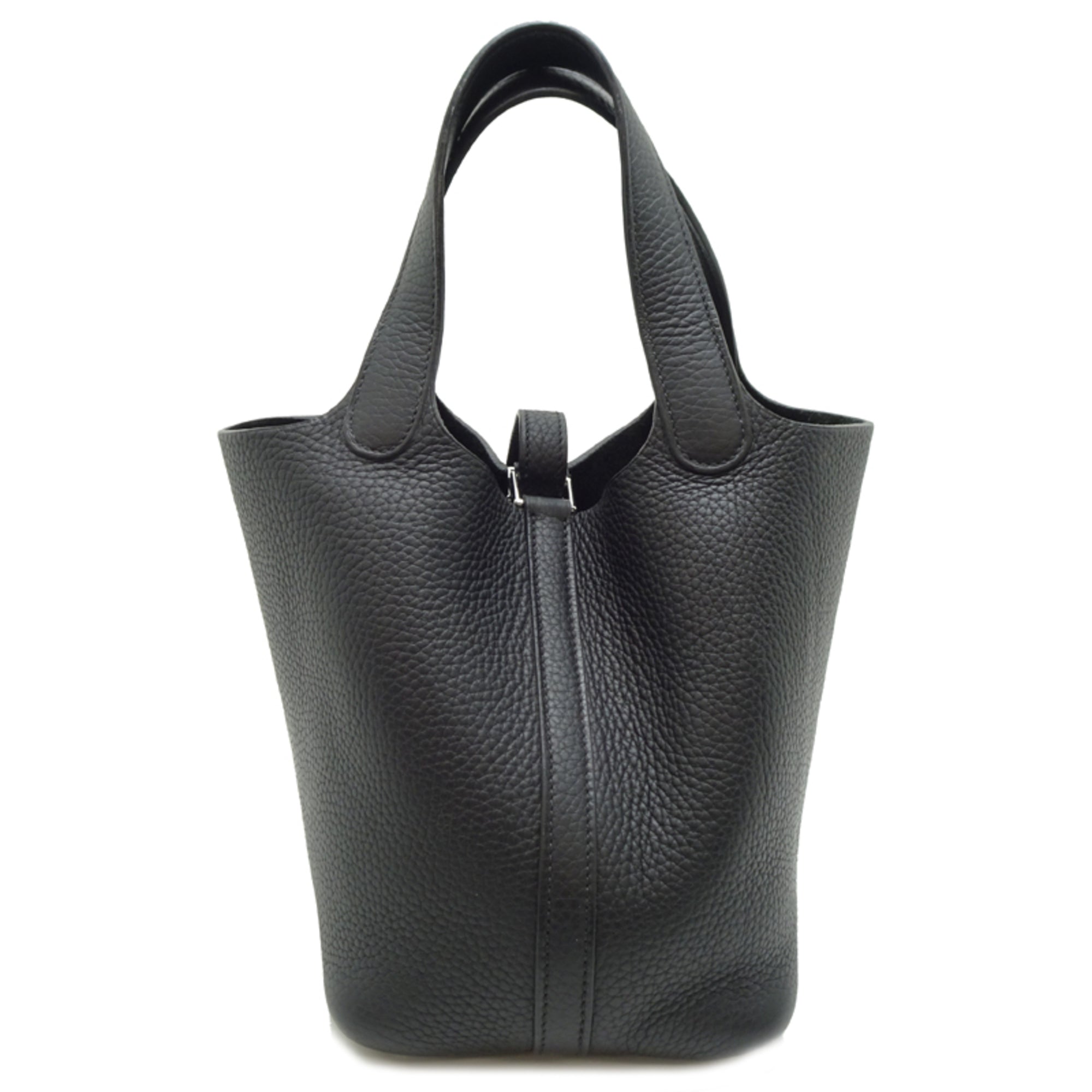 Hermes Black Taurillon Clemence Leather Handbag (Pre-Owned)