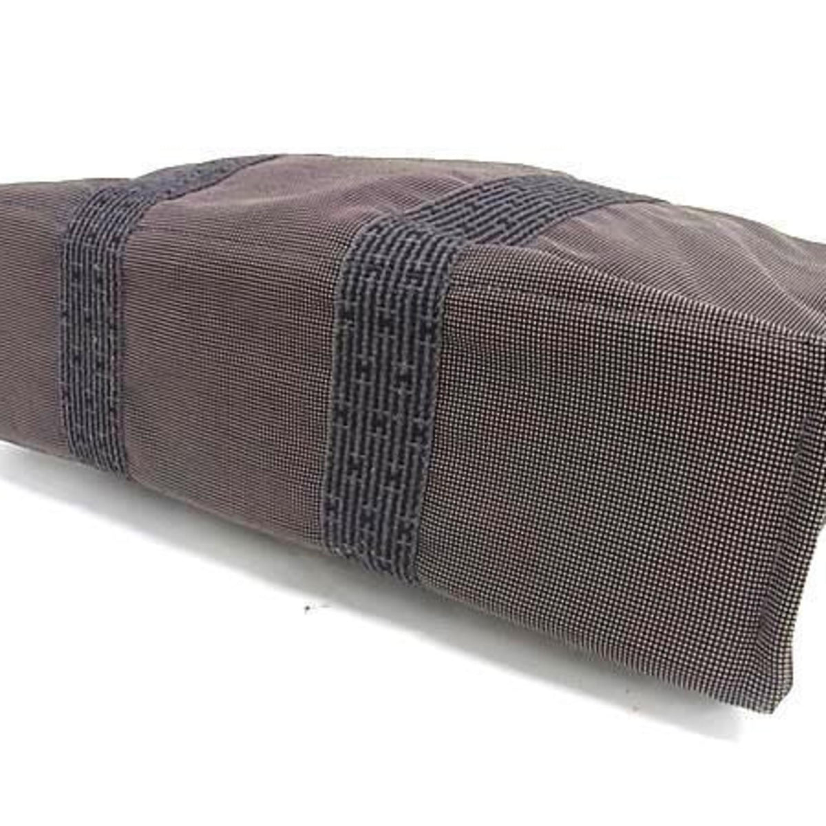 Hermes Her Line Gray Canvas Handbag Shoulder Bag Tote Bag (Pre-Owned)