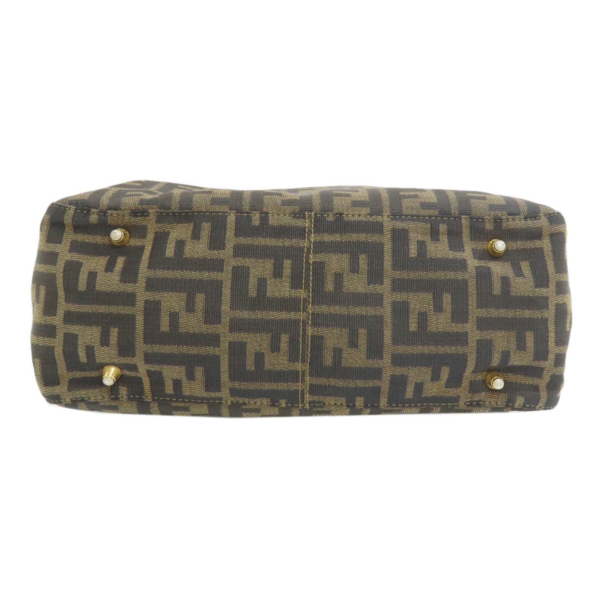 Fendi Zucca Brown Zucca Handbag (Pre-Owned)