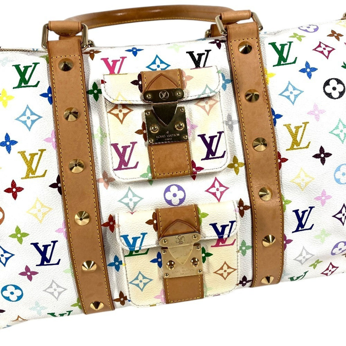 Louis Vuitton Monogram Multicolore Blanc White Monogram Multicolore Boston Bag Handbag (Pre-Owned)
