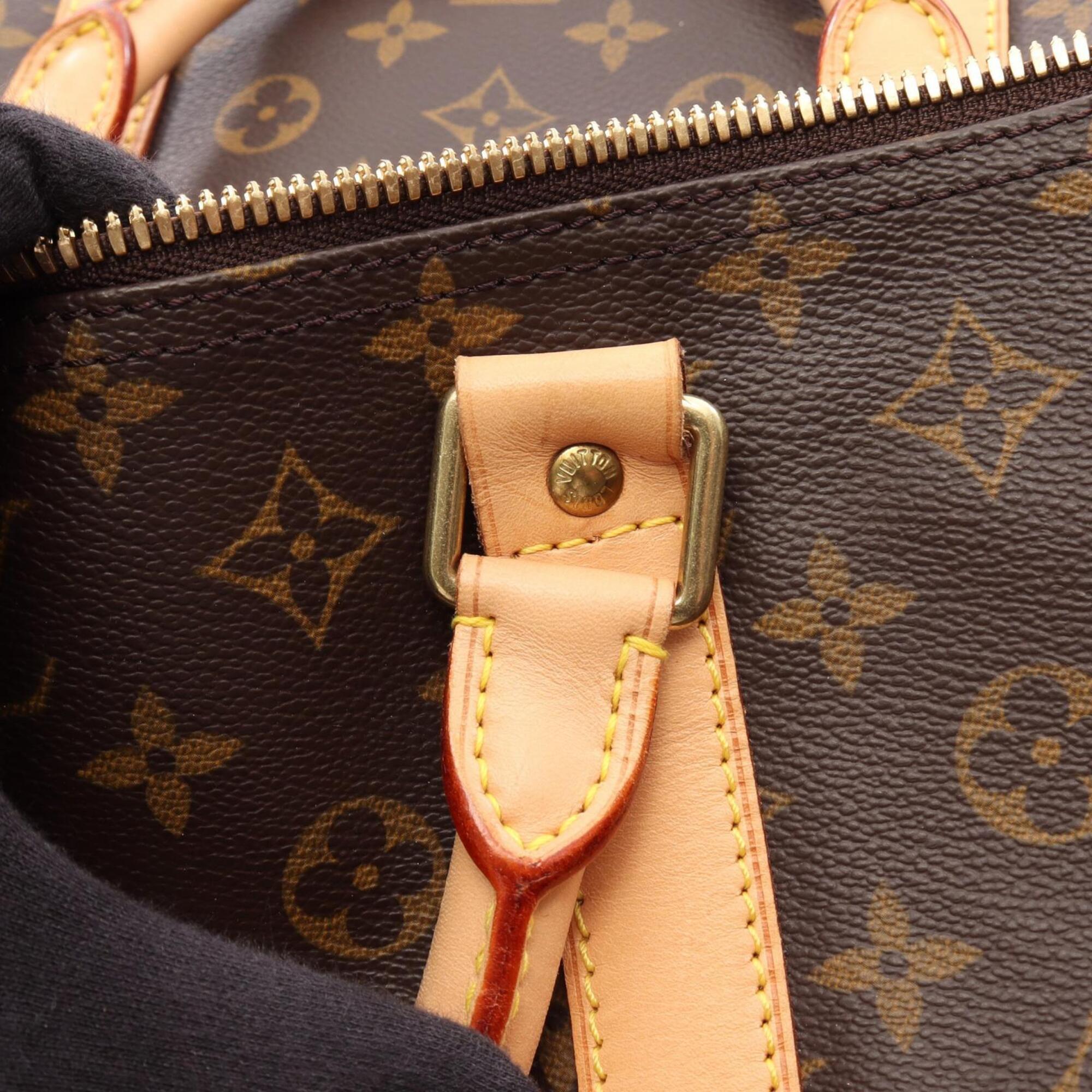 Louis Vuitton Brown Coated Canvas Pvc Monogram Leather Boston Bag Handbag (Pre-Owned)