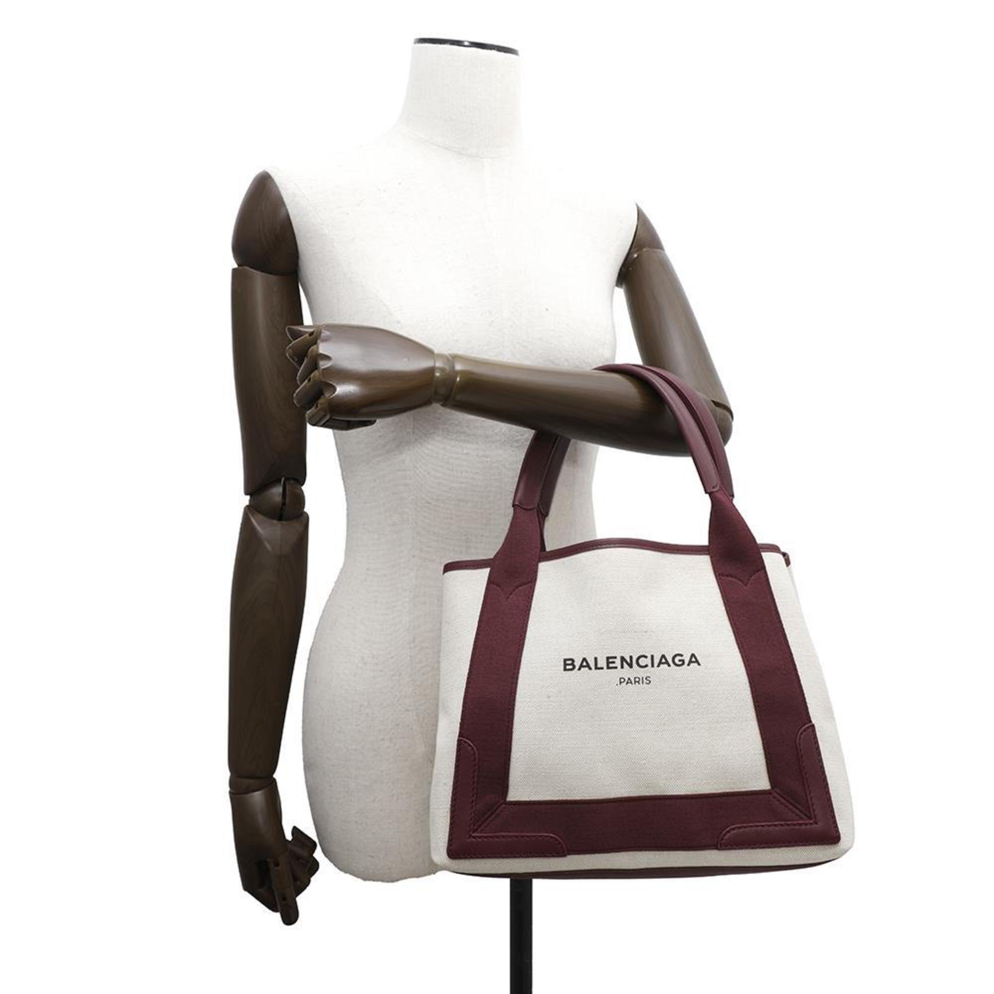 Balenciaga Bordeaux Canvas Leather Tote Bag (Pre-Owned)