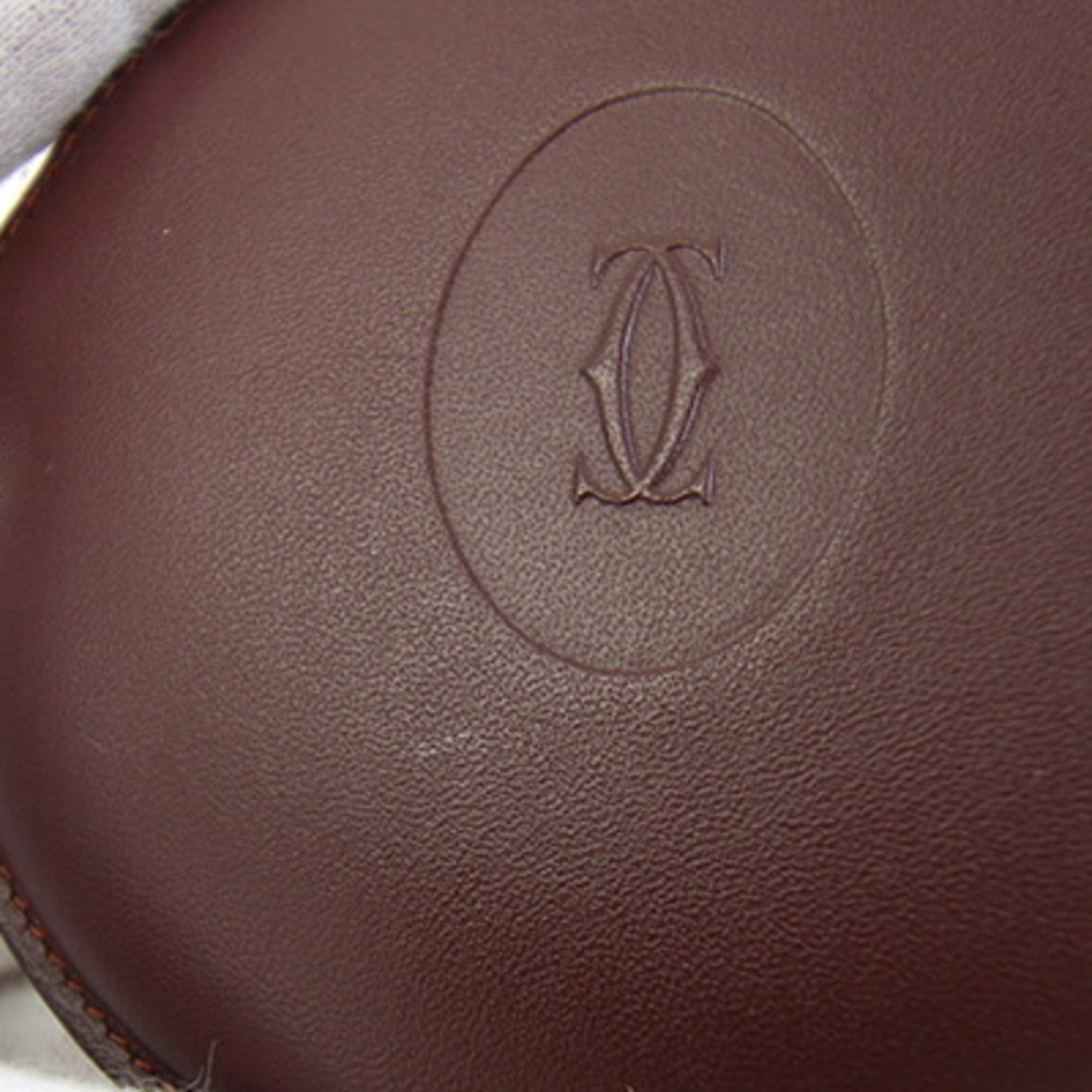 Cartier Must Bordeaux Leather Coin Purse/Coin Case (Pre-Owned)