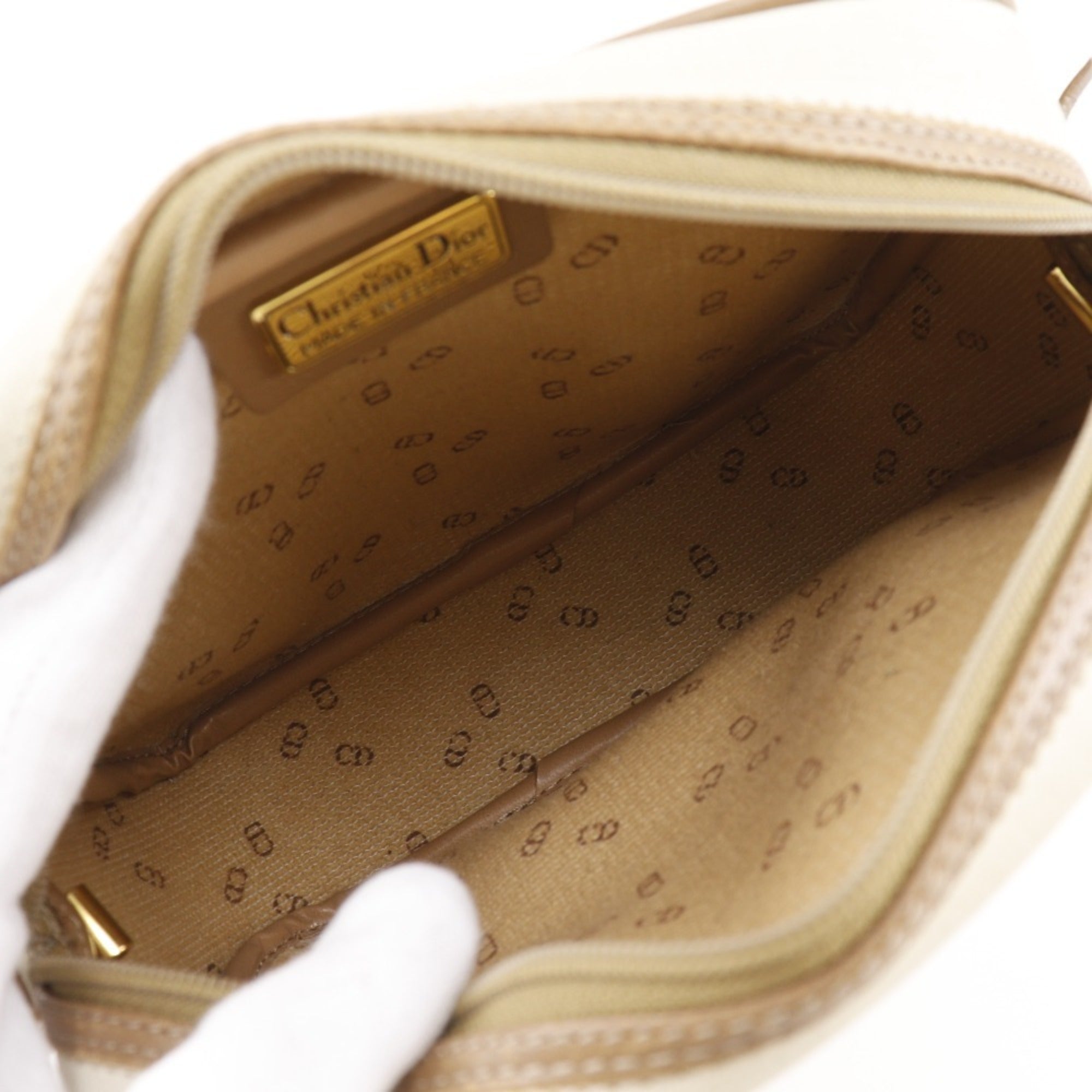 Christian Dior Beige Pvc Pochette Shoulder Bag (Pre-Owned)