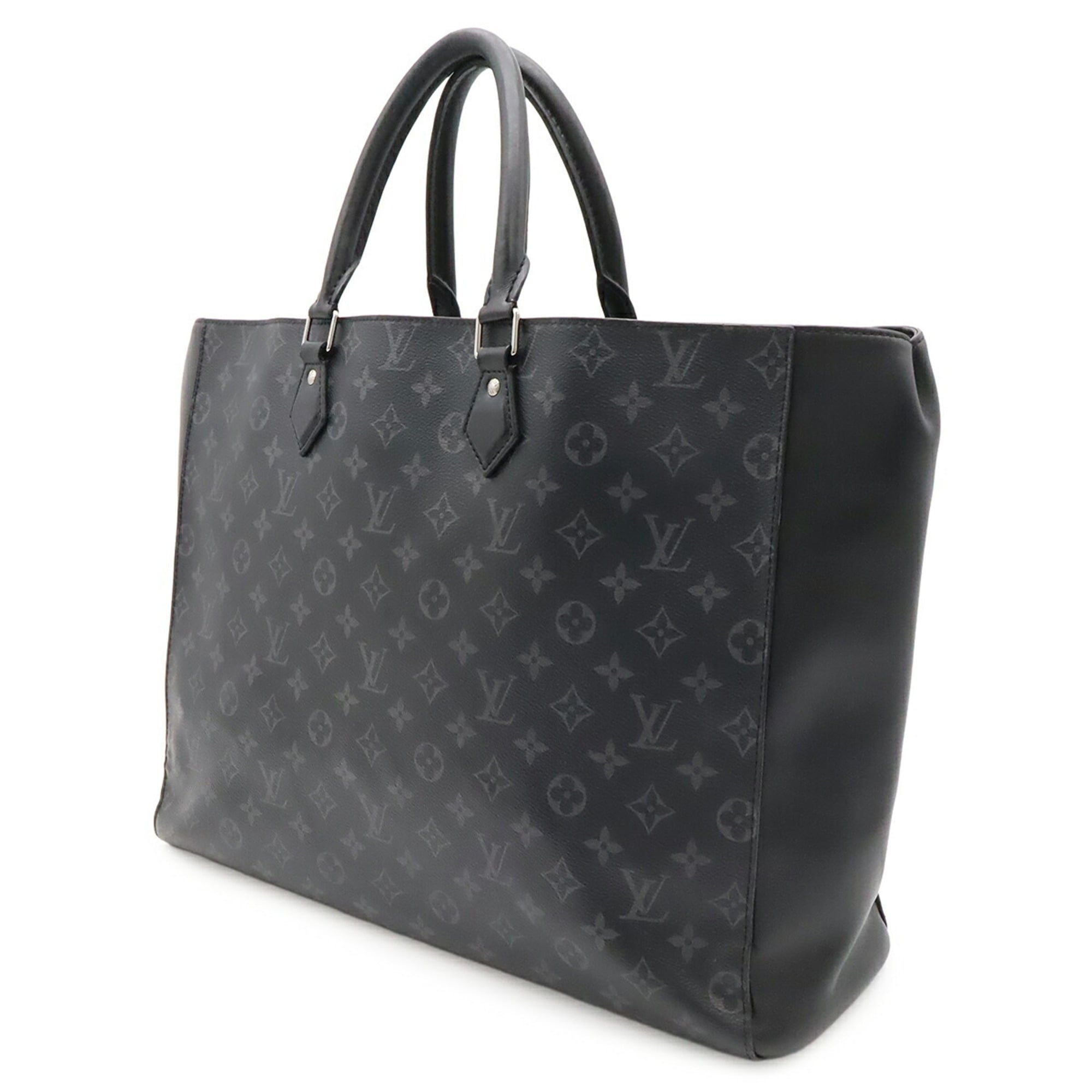 Louis Vuitton Black Gray Monogram Eclipse Canvas Pvc Coated Canvas Leather Handbag Pouch Tote Bag (Pre-Owned)