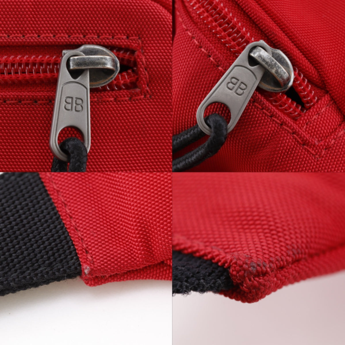Balenciaga Red Color Nylon Canvas Fanny Pack Sling Bag (Pre-Owned)