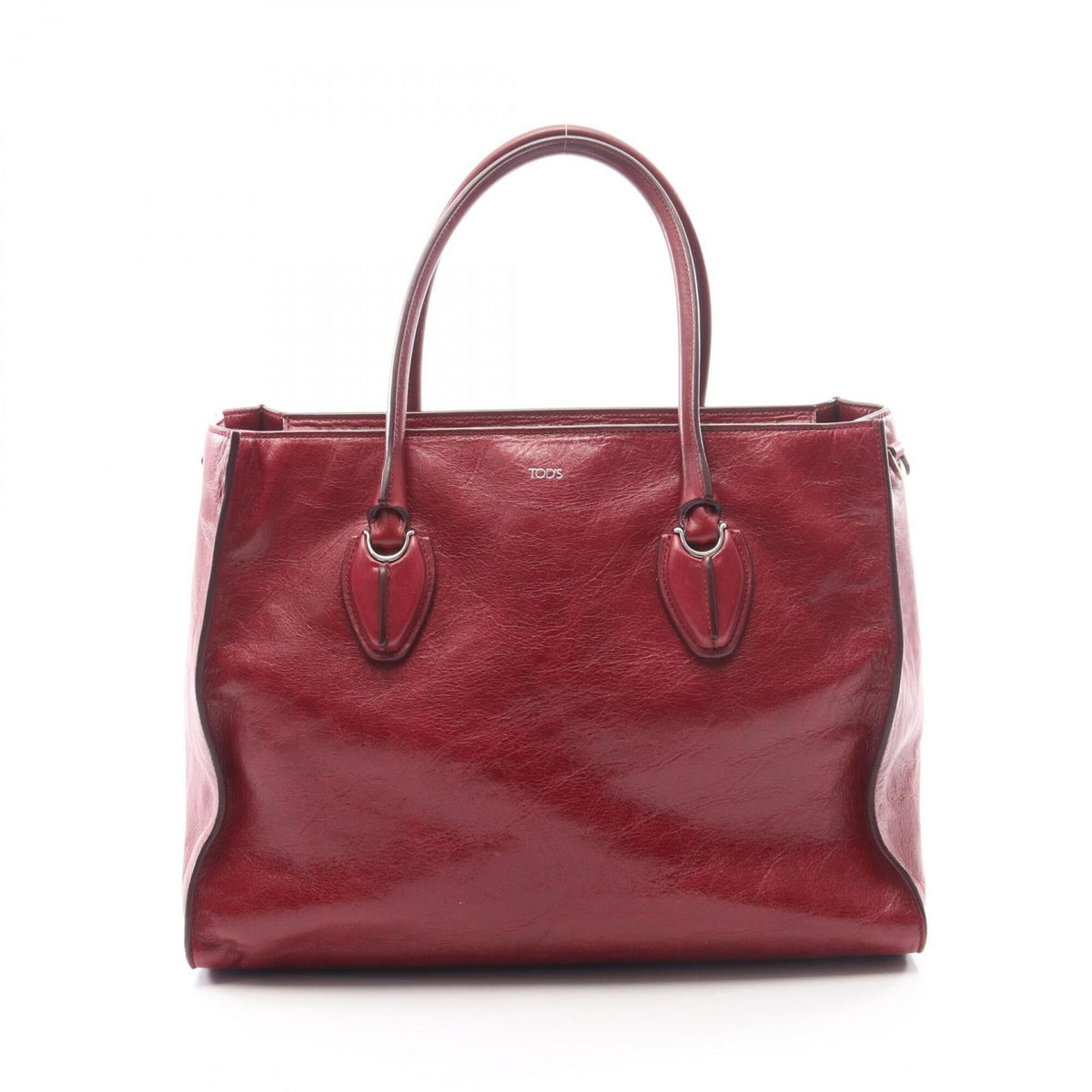 Tod's Bordeaux Leather Handbag Tote Bag (Pre-Owned)