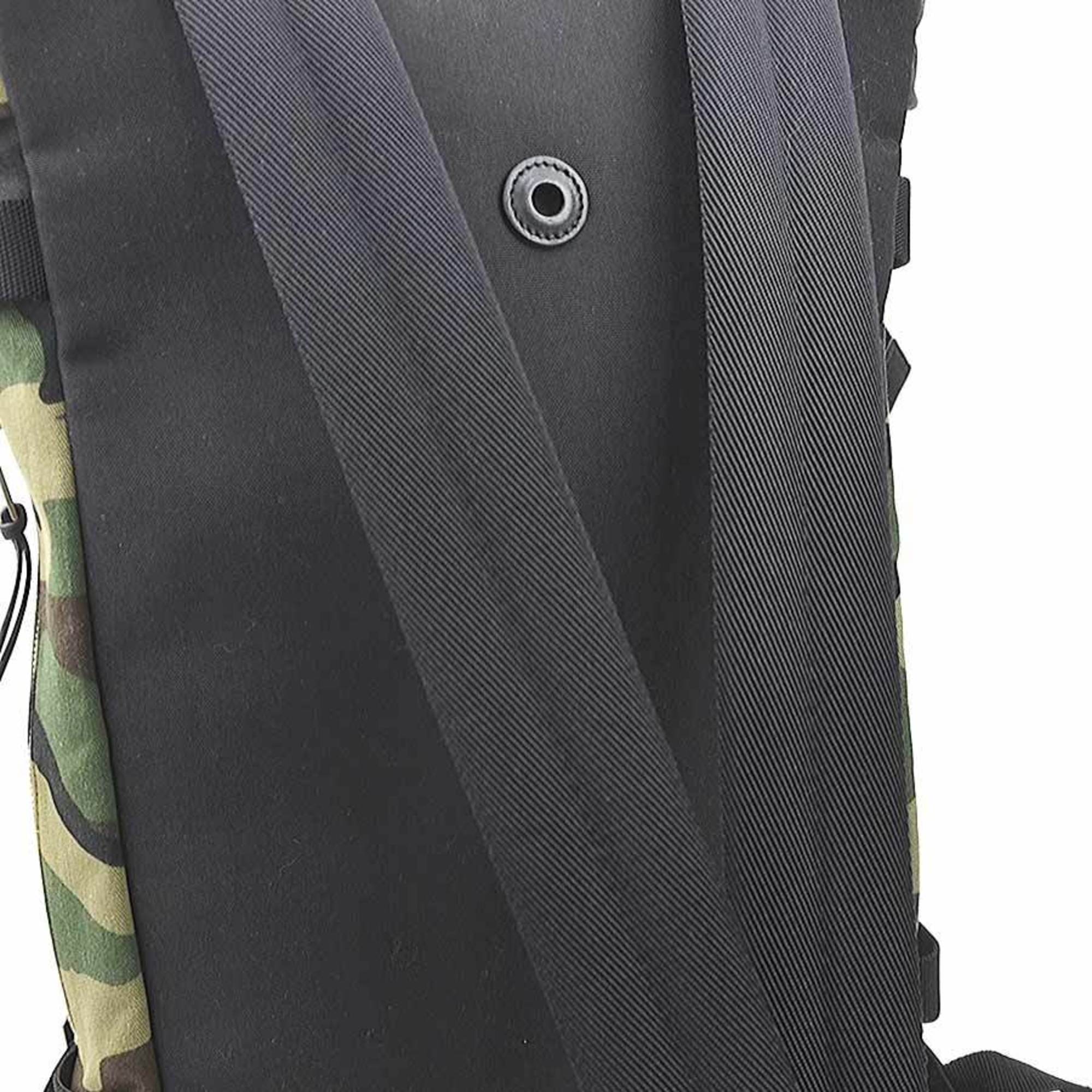 Saint Laurent Black Khaki Canvas Leather Backpack (Pre-Owned)