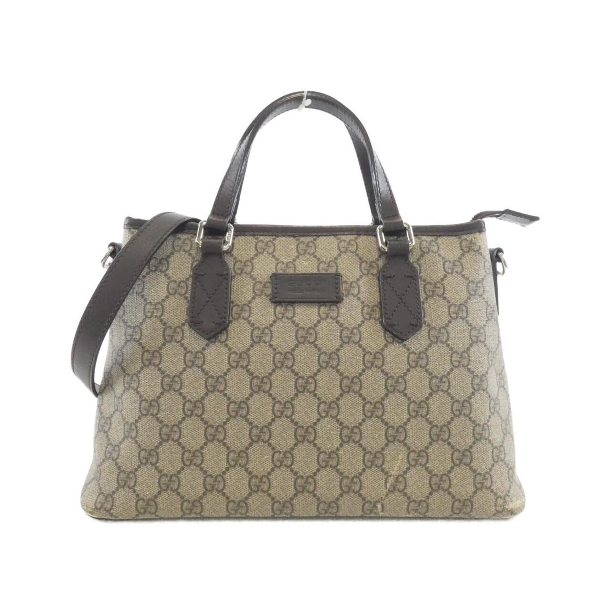 Gucci Beige Brown Gg Supreme Handbag (Pre-Owned)