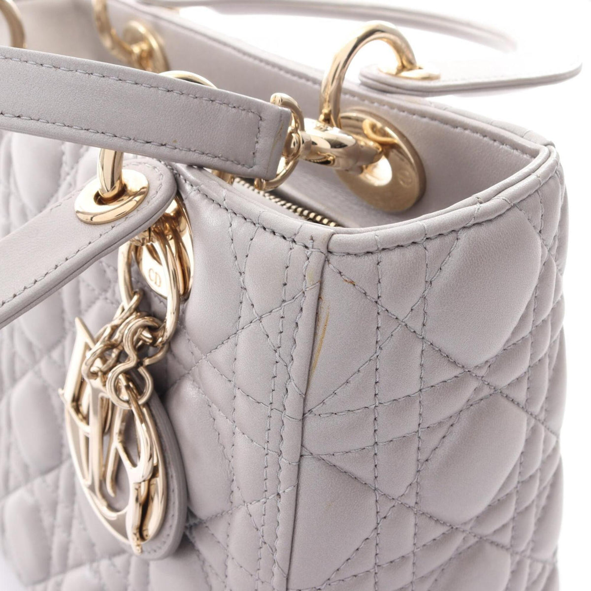 Christian Dior Gray Leather Handbag (Pre-Owned)