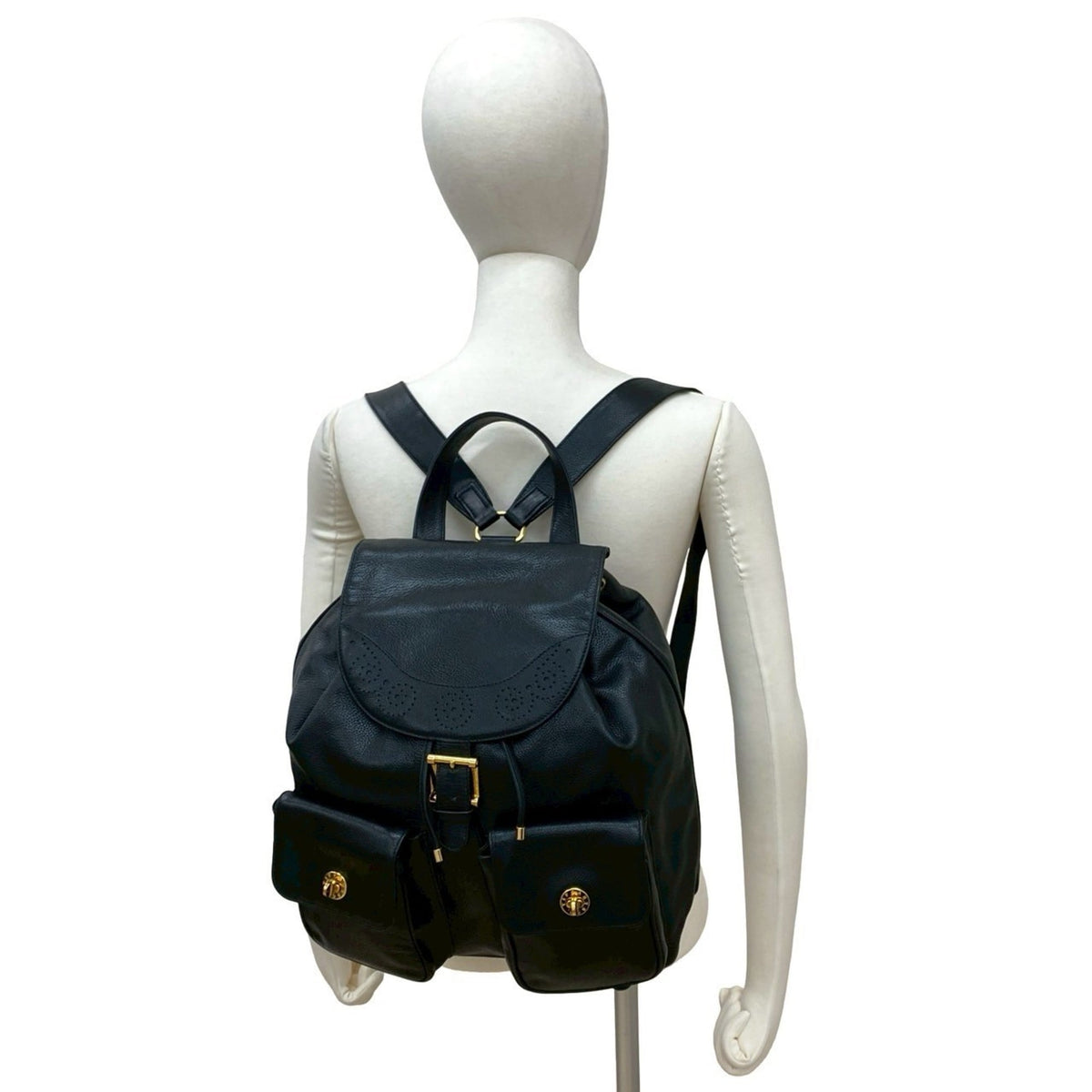Tiffany Black Leather Backpack (Pre-Owned)