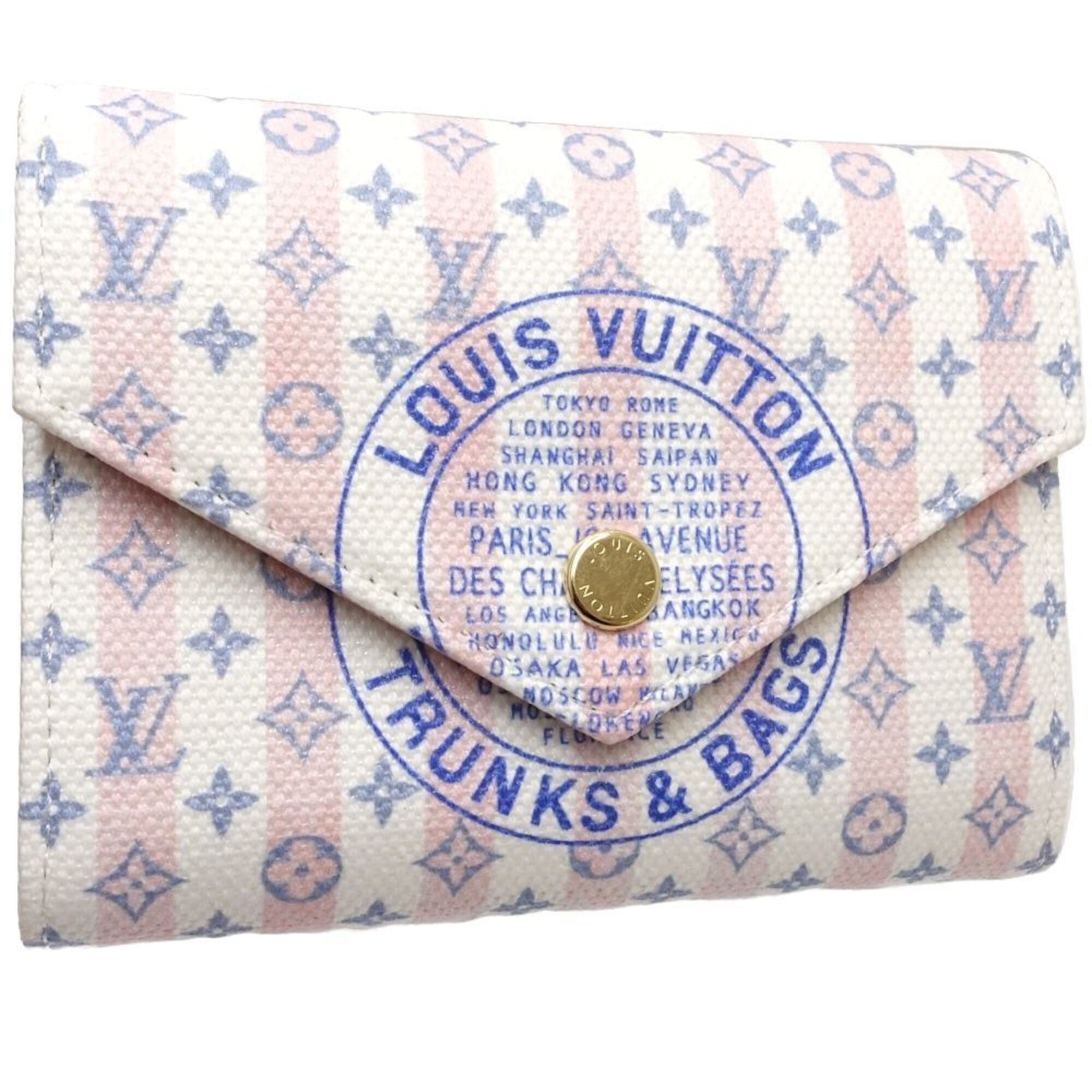 Louis Vuitton Blue White Canvas Wallet (Tri-Fold) (Pre-Owned)