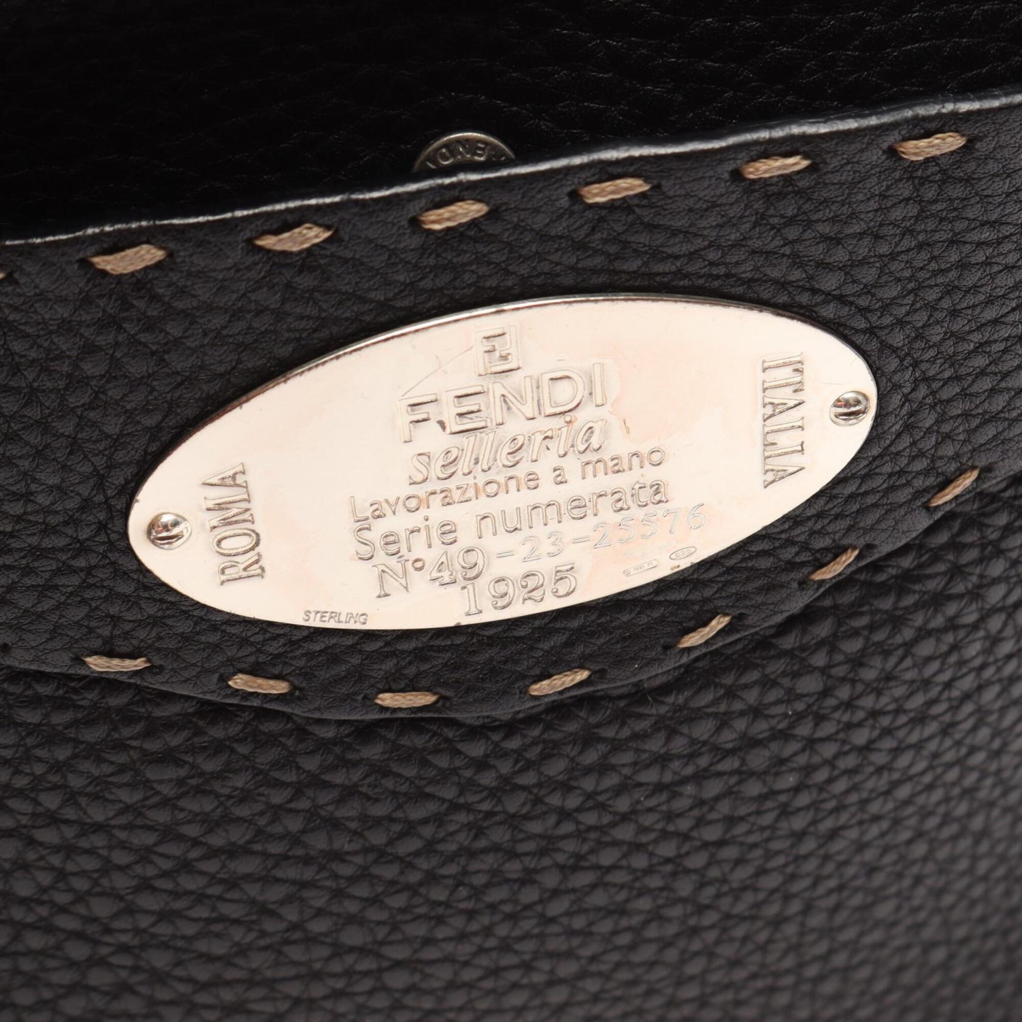 Fendi Black Leather Handbag Shoulder Bag (Pre-Owned)