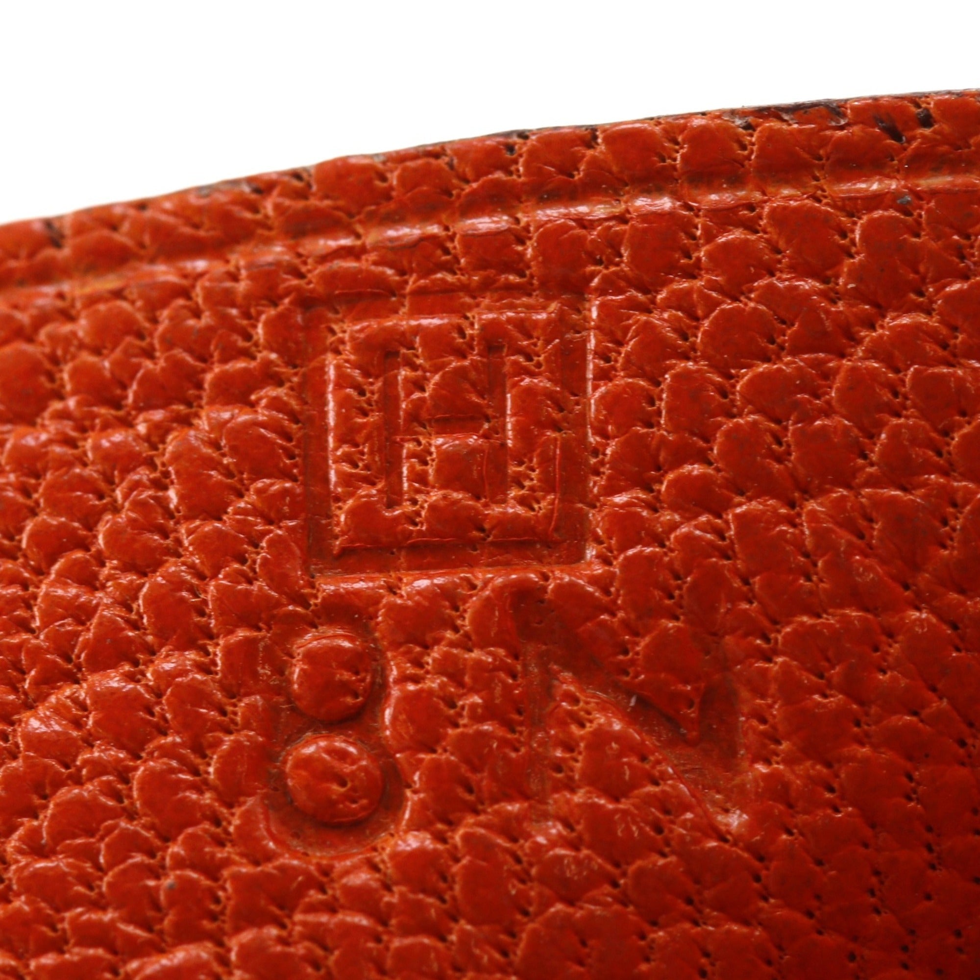 Hermes Orange Chevre Leather Long Wallet (Bi-Fold) (Pre-Owned)