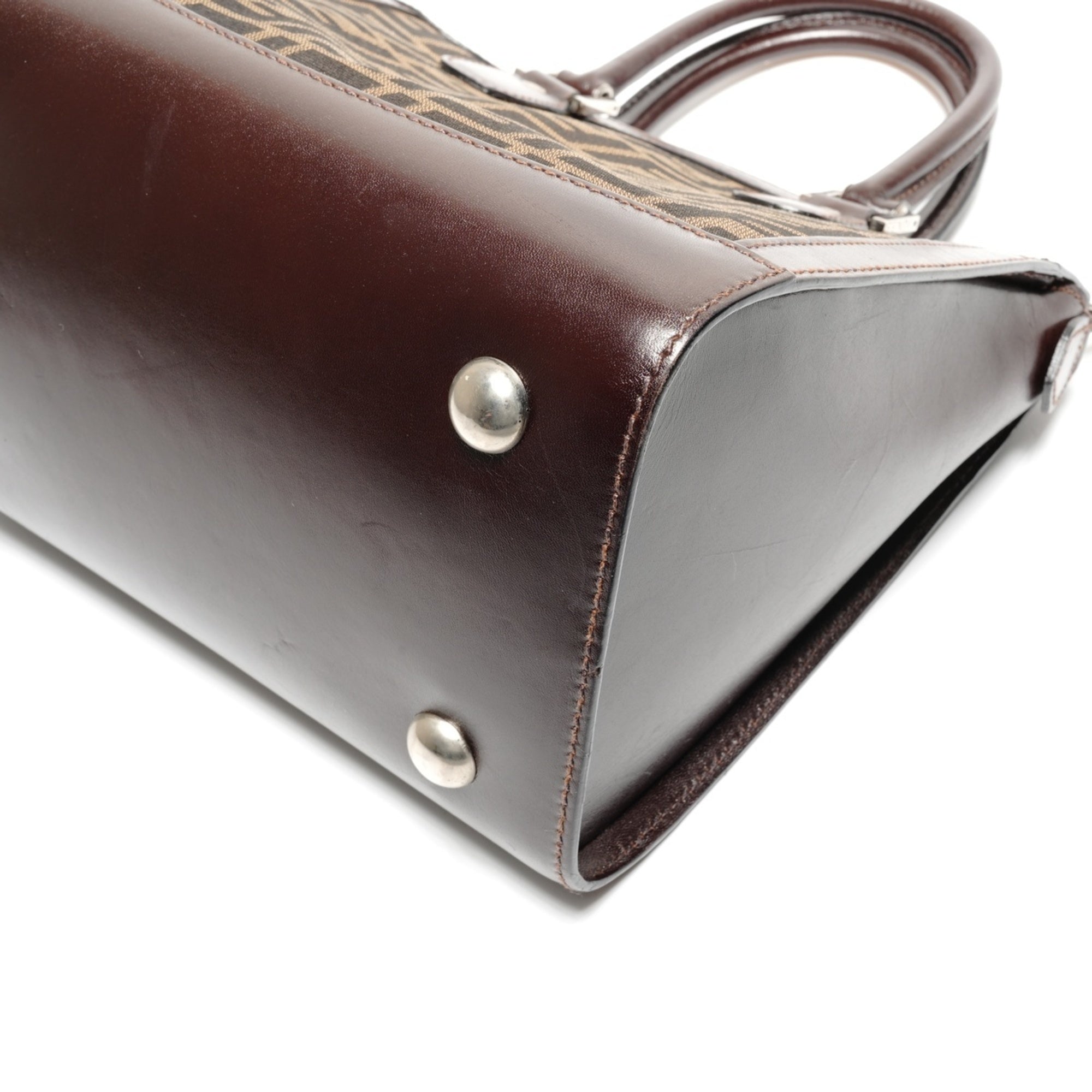 Fendi Zucca Brown Canvas Handbag (Pre-Owned)