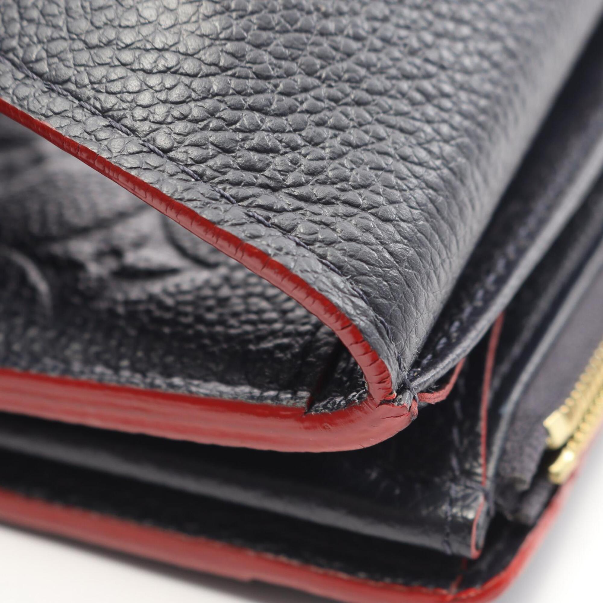 Louis Vuitton Marine Rouge Navy Monogram Empreinte Leather Long Wallet (Bi-Fold) (Pre-Owned)