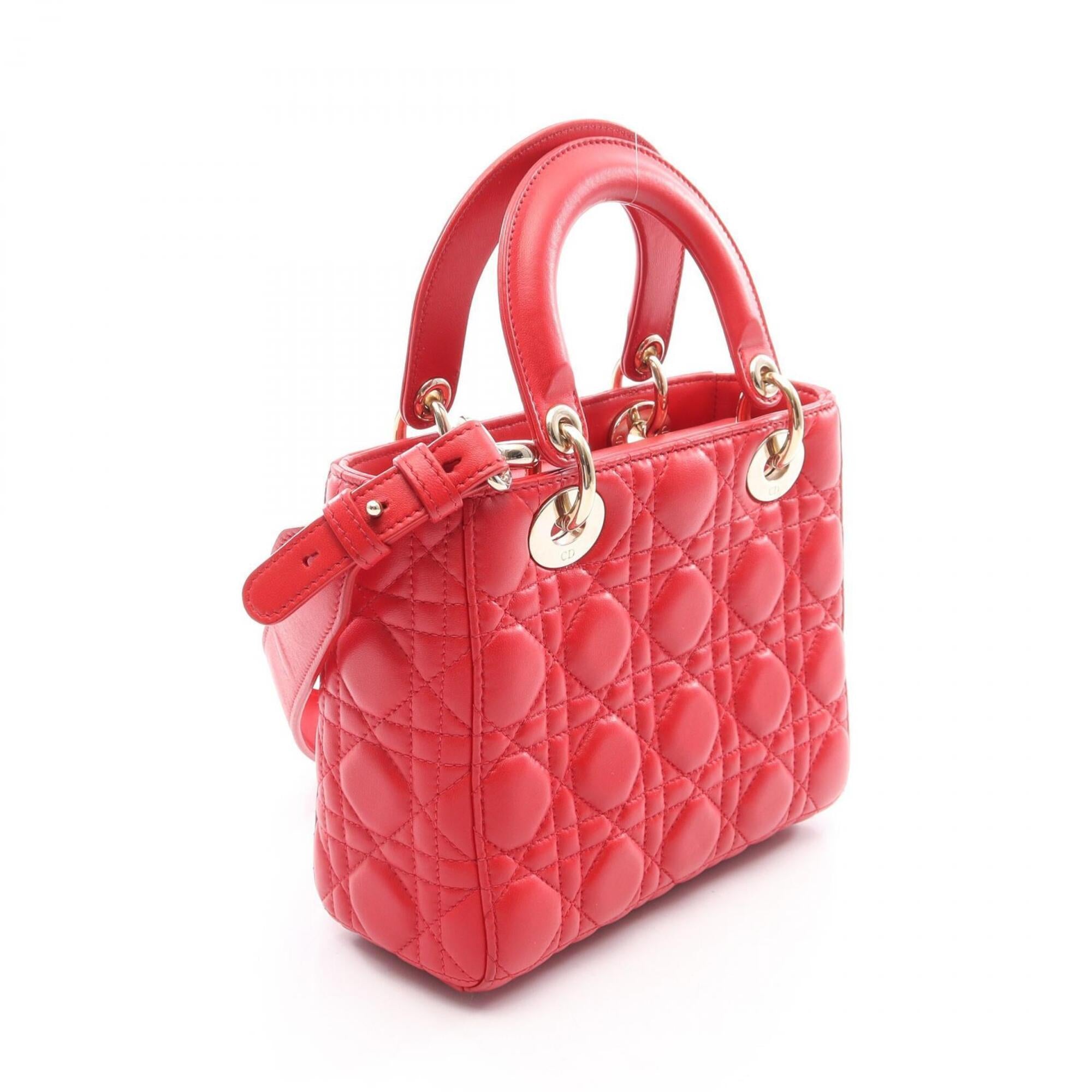Christian Dior Red Color Leather Handbag (Pre-Owned)