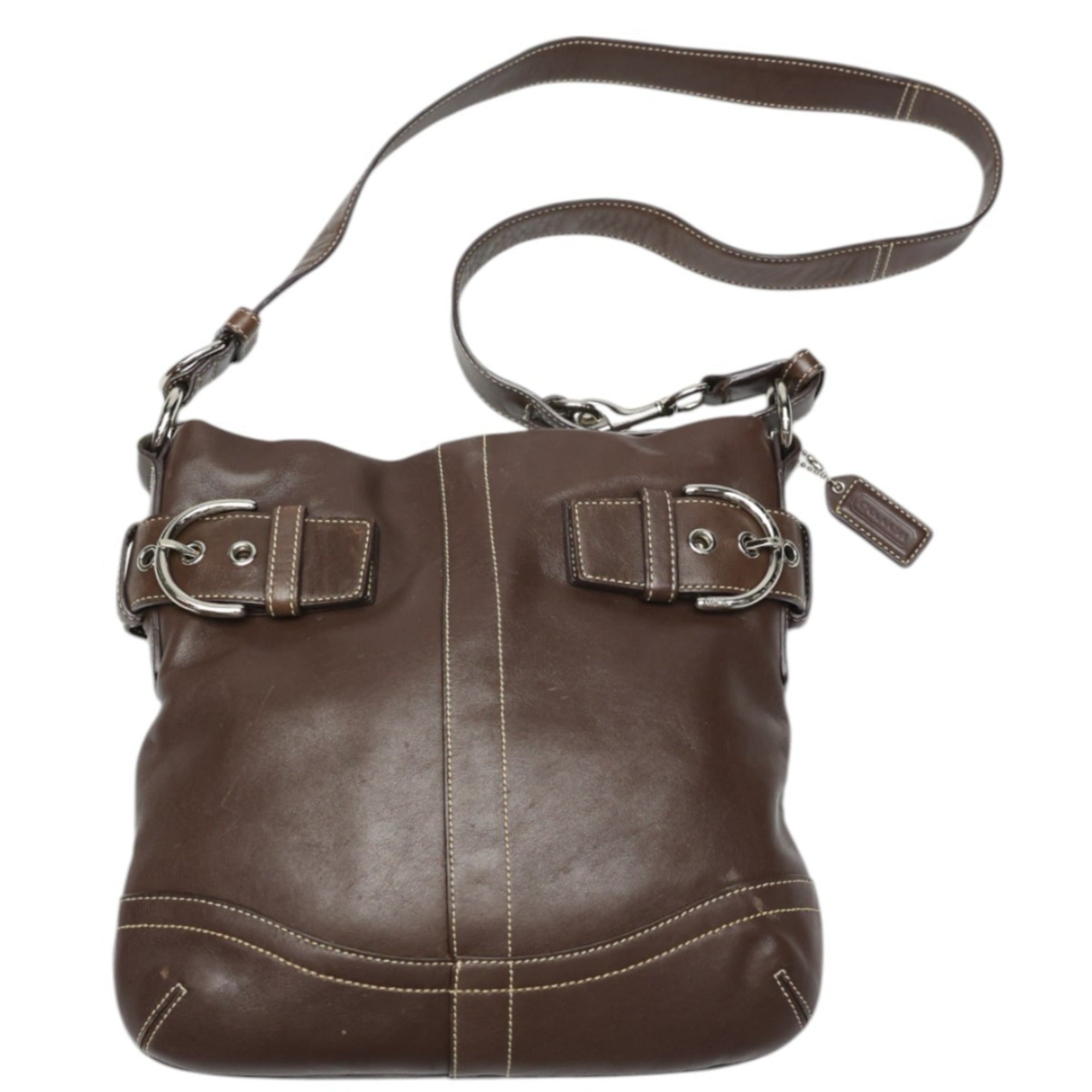 Coach Dark Brown Leather Shoulder Bag (Pre-Owned)
