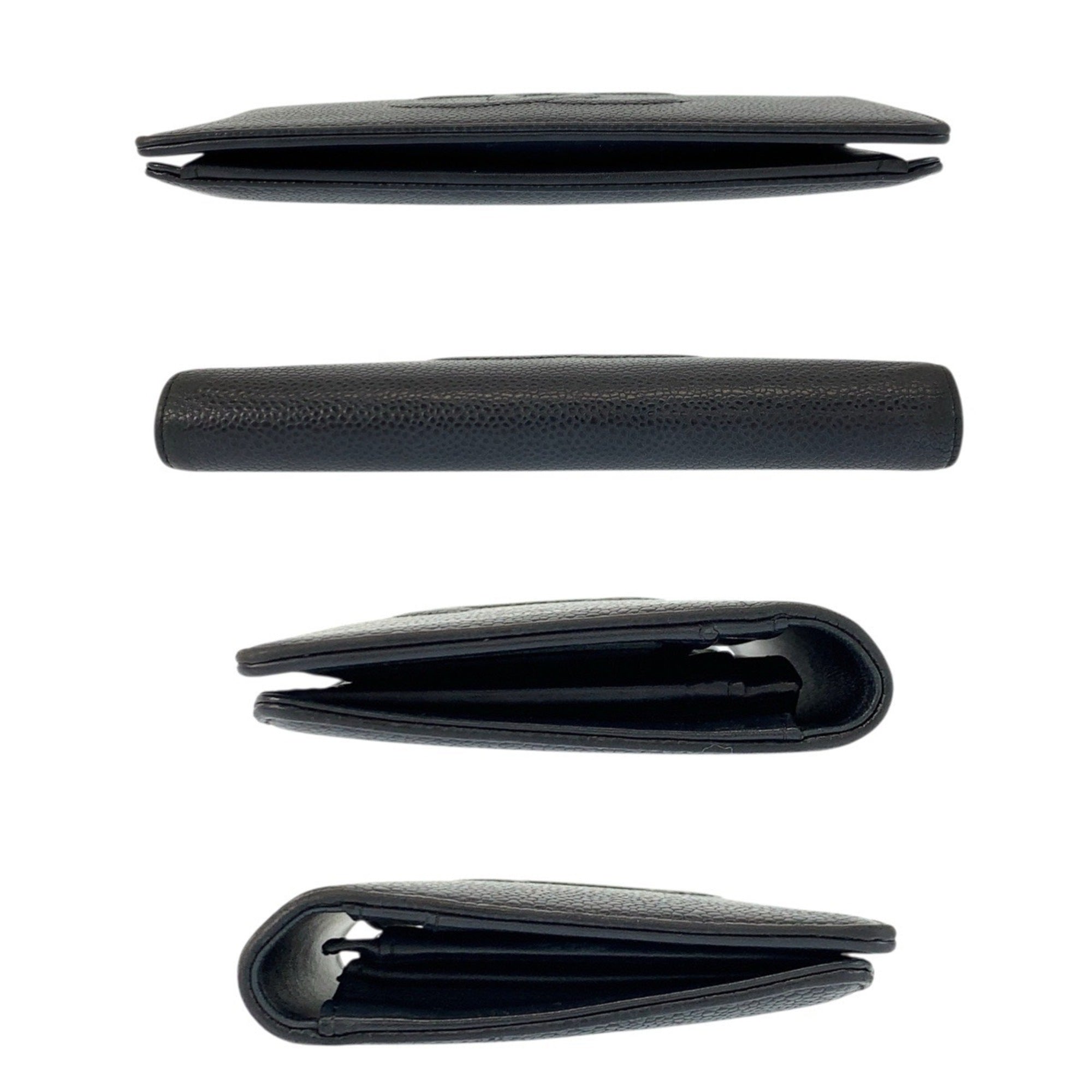 Chanel Black Leather Wallet (Bi-Fold) (Pre-Owned)