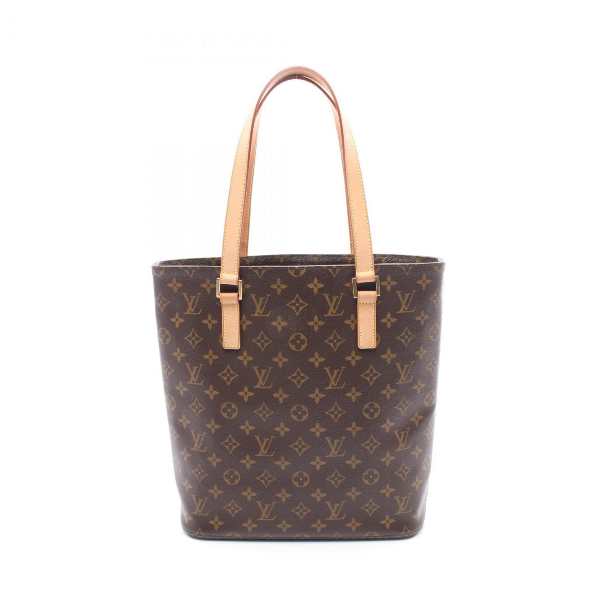 Louis Vuitton Brown Coated Canvas Leather Handbag Tote Bag (Pre-Owned)
