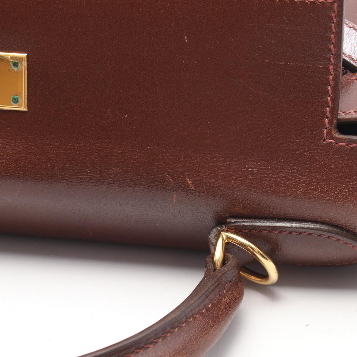 Hermes Brown Multi-Color Orange Vibrato Leather Leather Handbag (Pre-Owned)