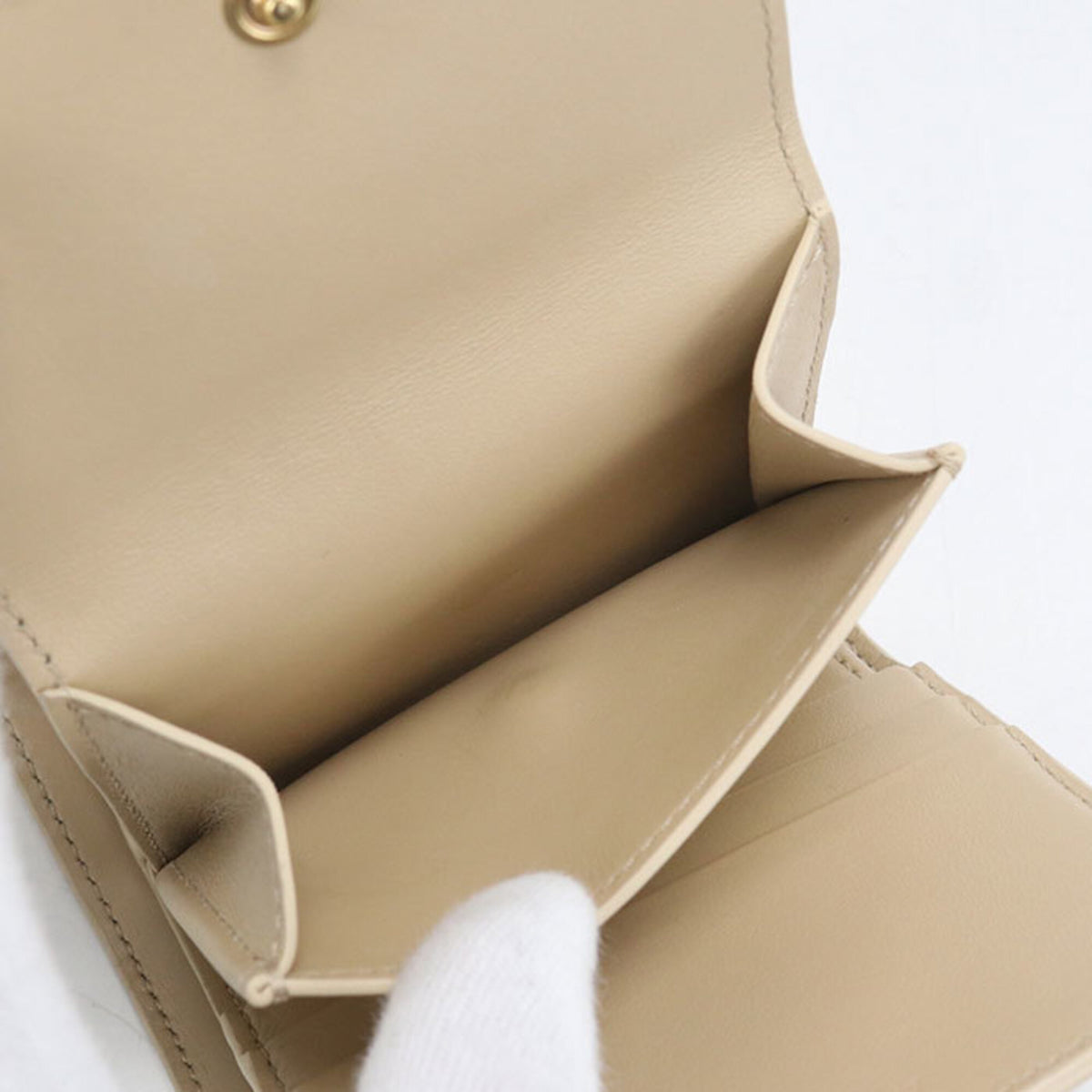 Celine Beige Leather Wallet (Tri-Fold) (Pre-Owned)