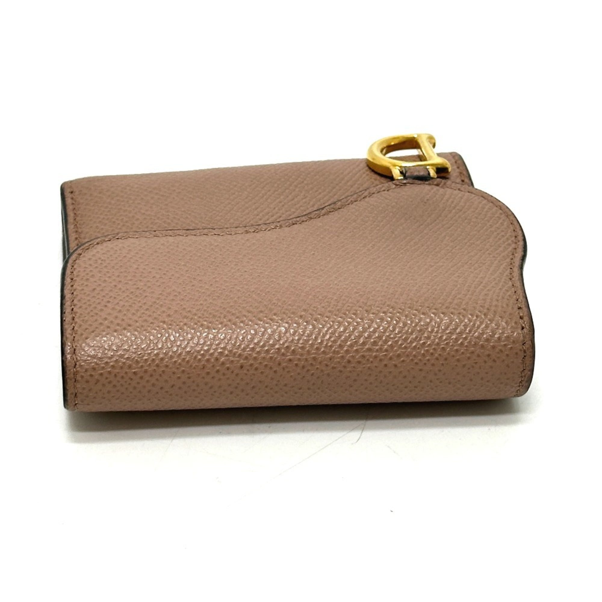 Christian Dior Beige Leather Wallet (Tri-Fold) (Pre-Owned)