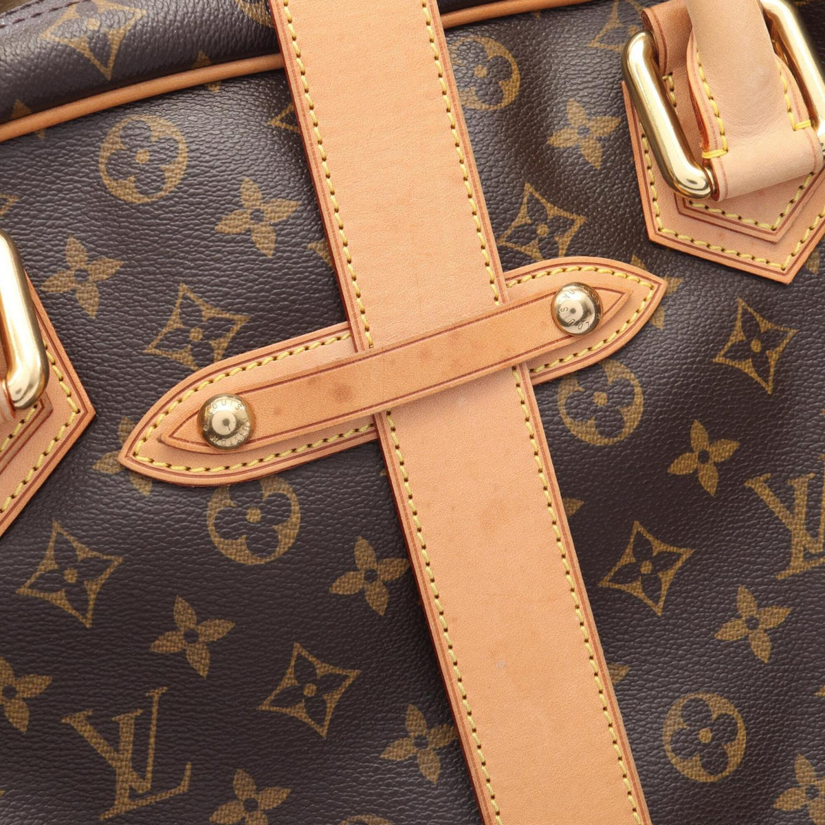 Louis Vuitton Monogram Brown Coated Canvas Leather Handbag (Pre-Owned)