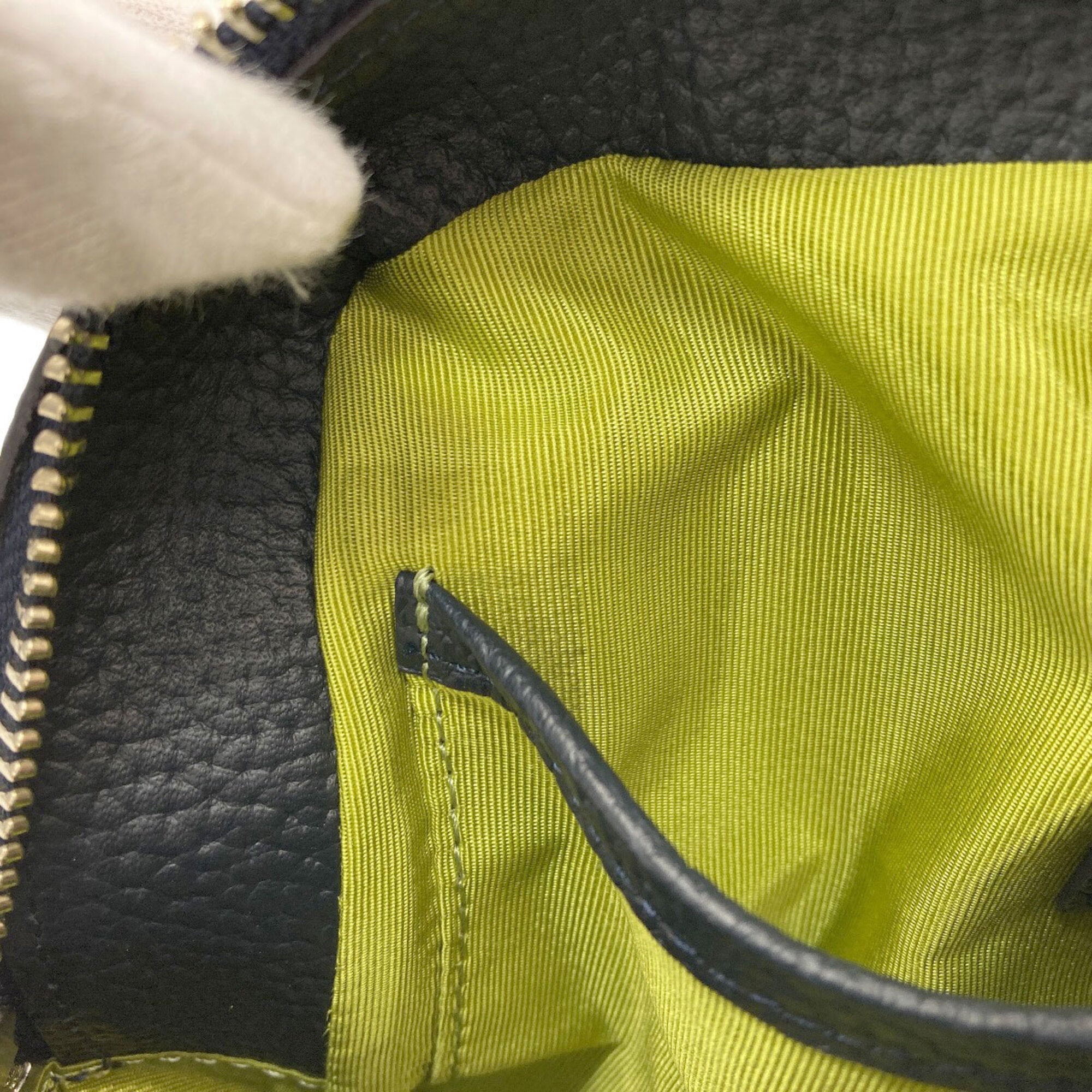 A.D.M.J Navy Leather Handbag (Pre-Owned)