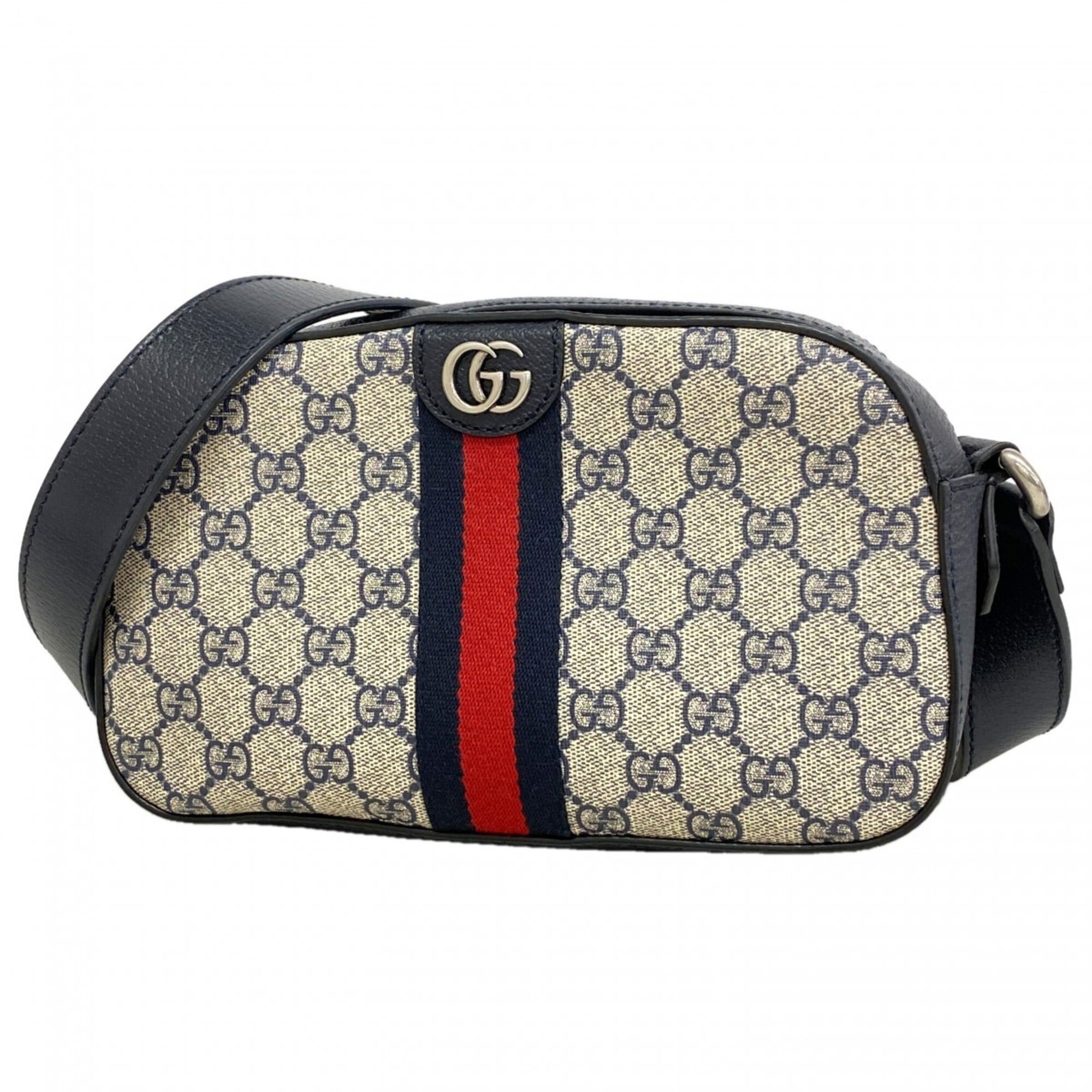 Gucci Navy Pvc Leather Shoulder Bag (Pre-Owned)