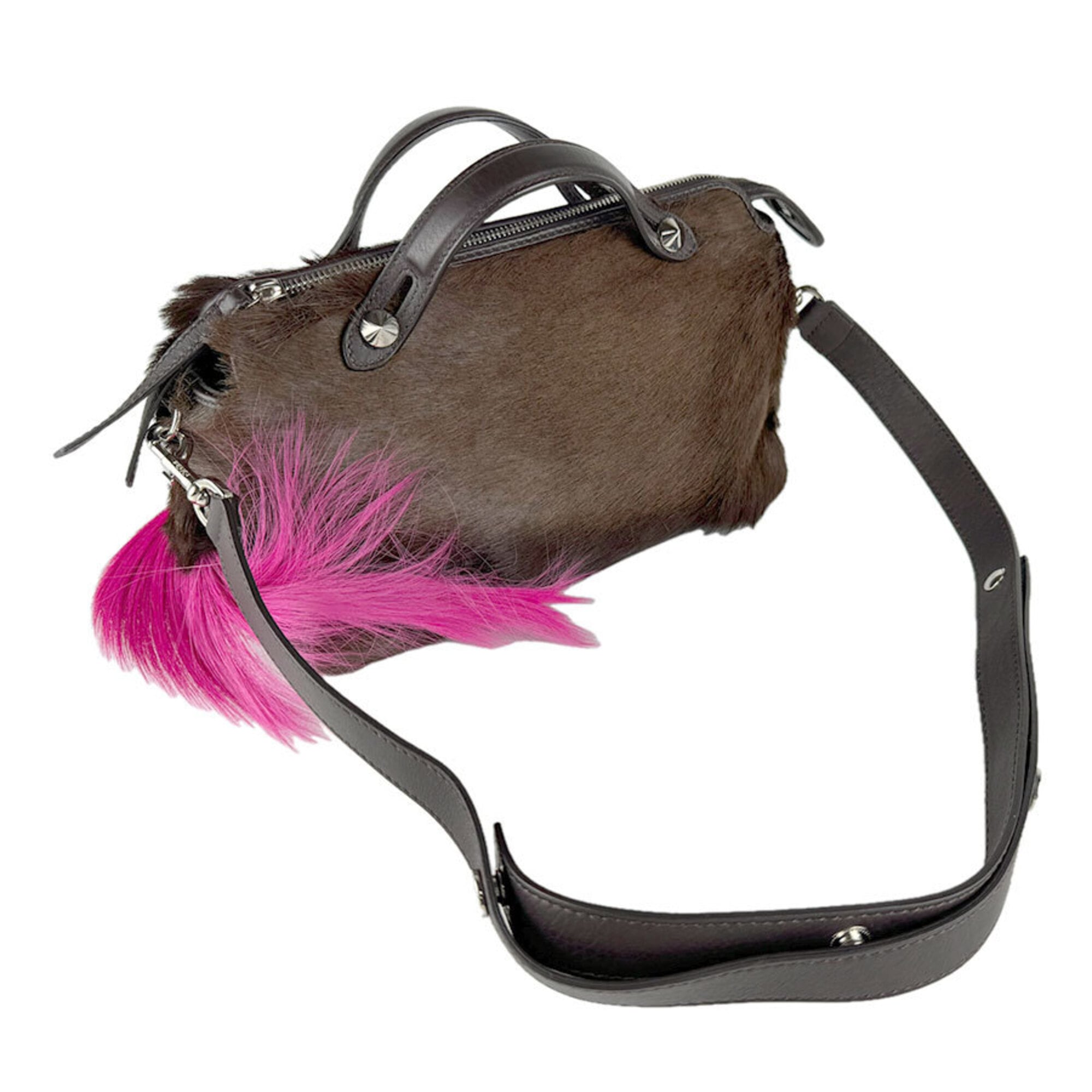 Fendi Brown Leather Handbag Shoulder Bag (Pre-Owned)
