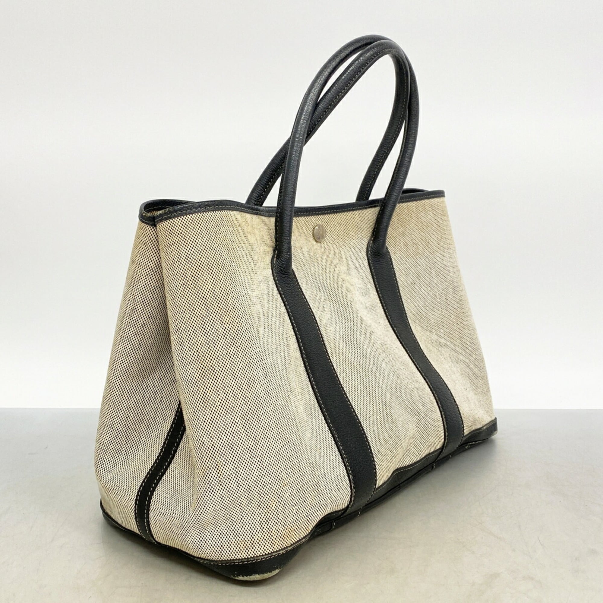 Hermes Black Toile H Tote Bag (Pre-Owned)