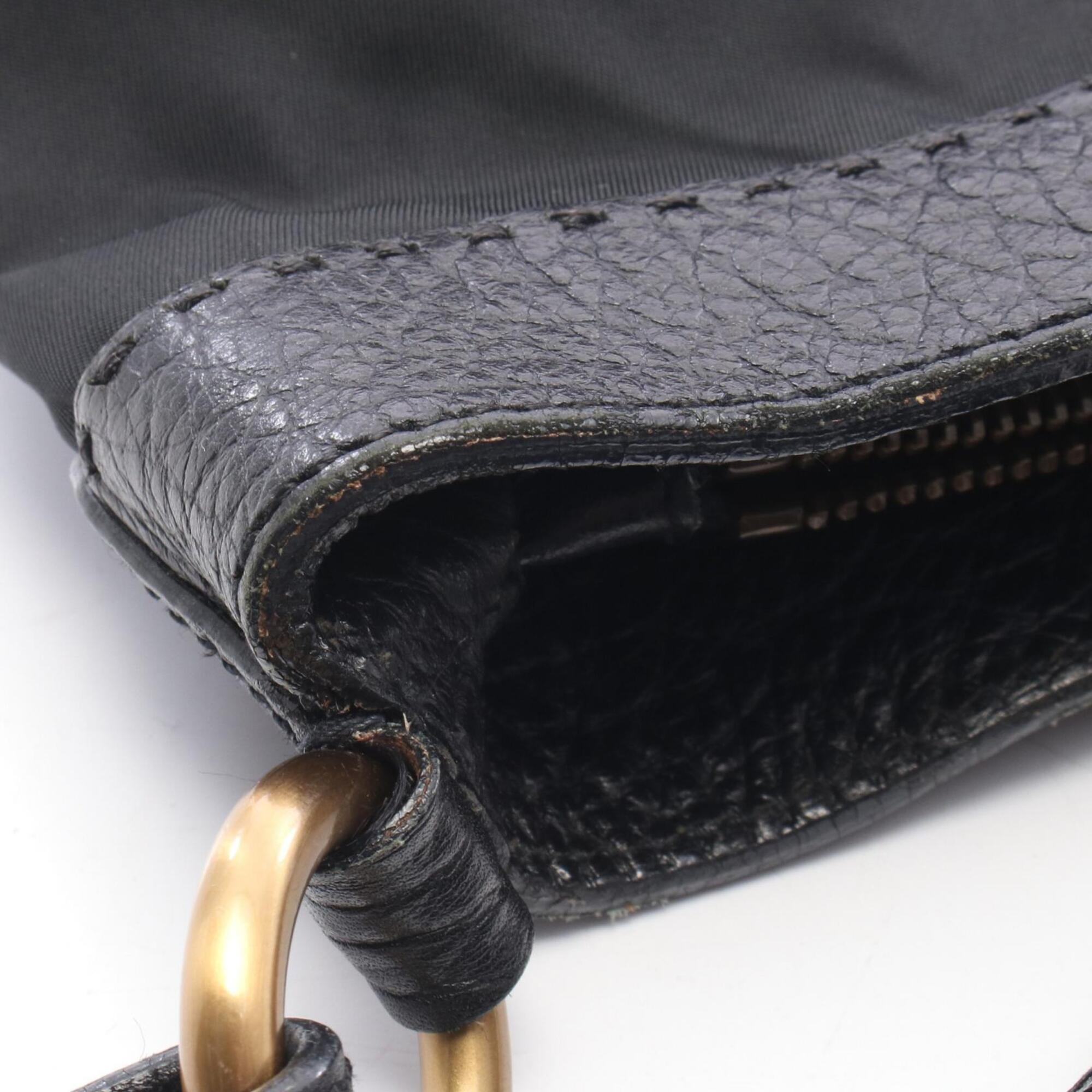 Prada Black Nylon Leather Handbag (Pre-Owned)