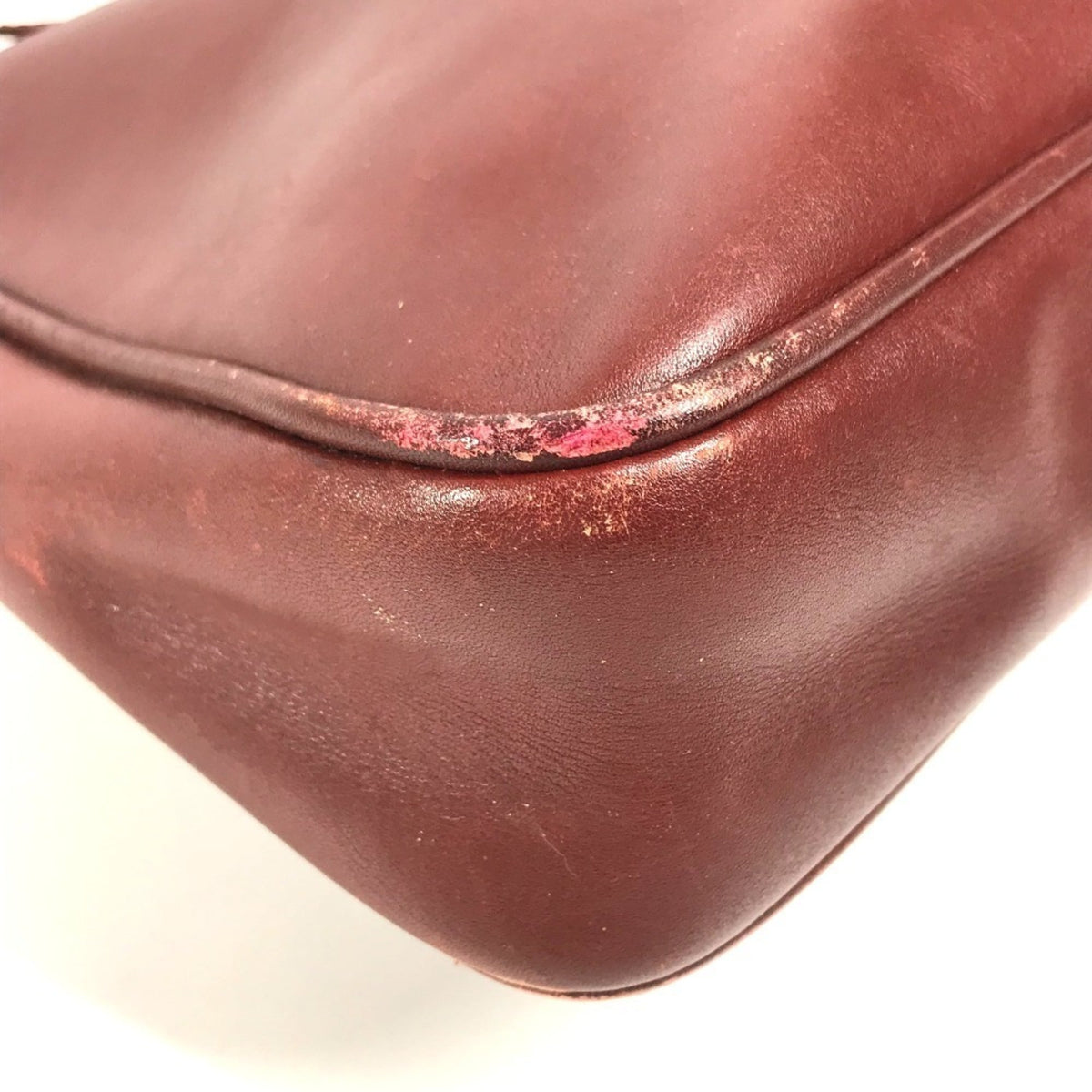 Cartier Wine Red Leather Shoulder Bag (Pre-Owned)
