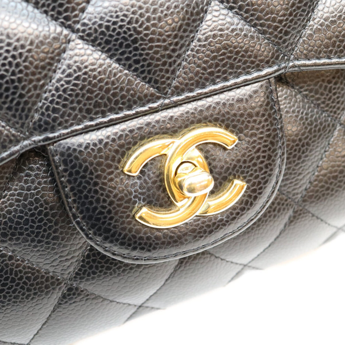 Chanel Black Grained Calfskin Shoulder Bag (Pre-Owned)