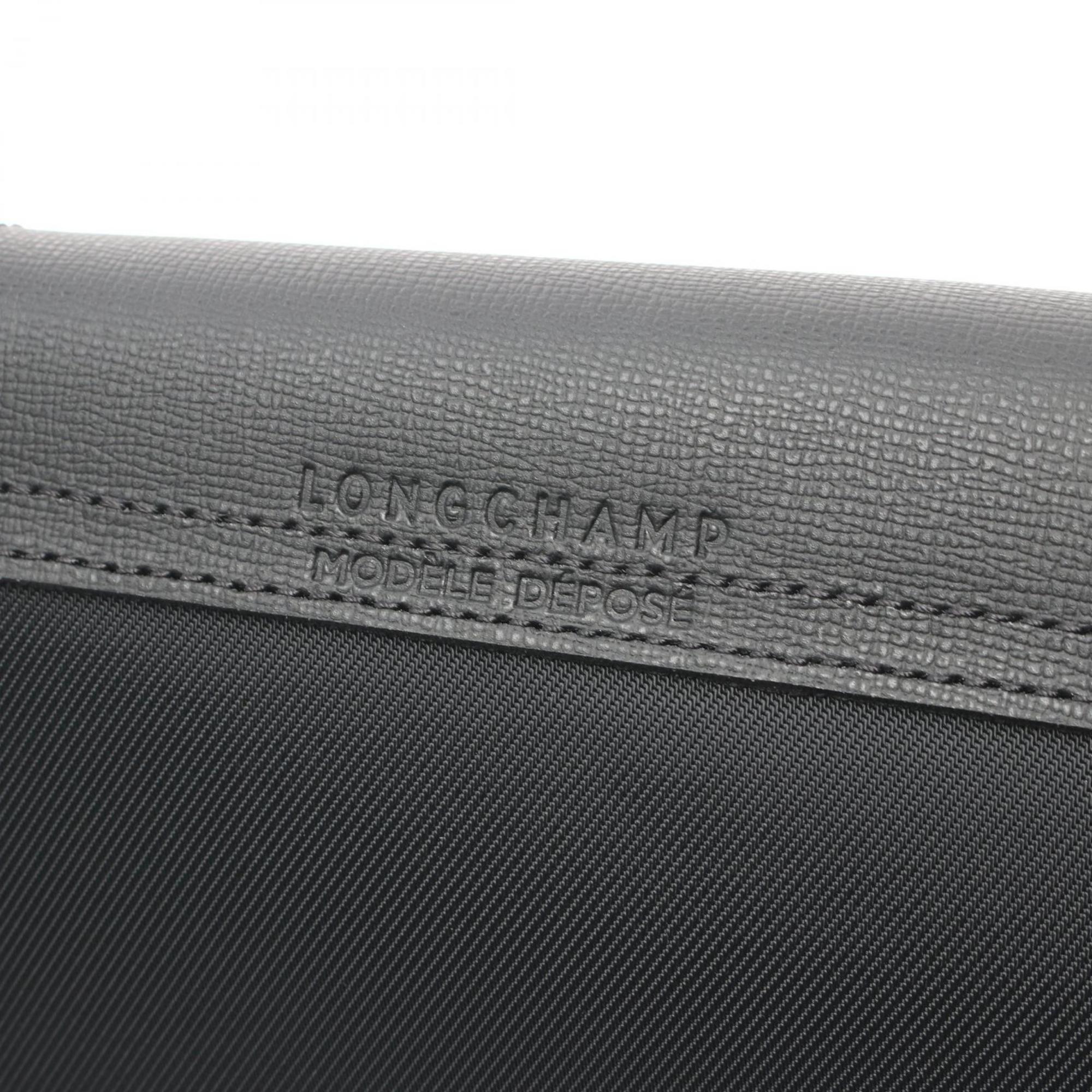 Longchamp Black Nylon Leather Tote Bag (Pre-Owned)