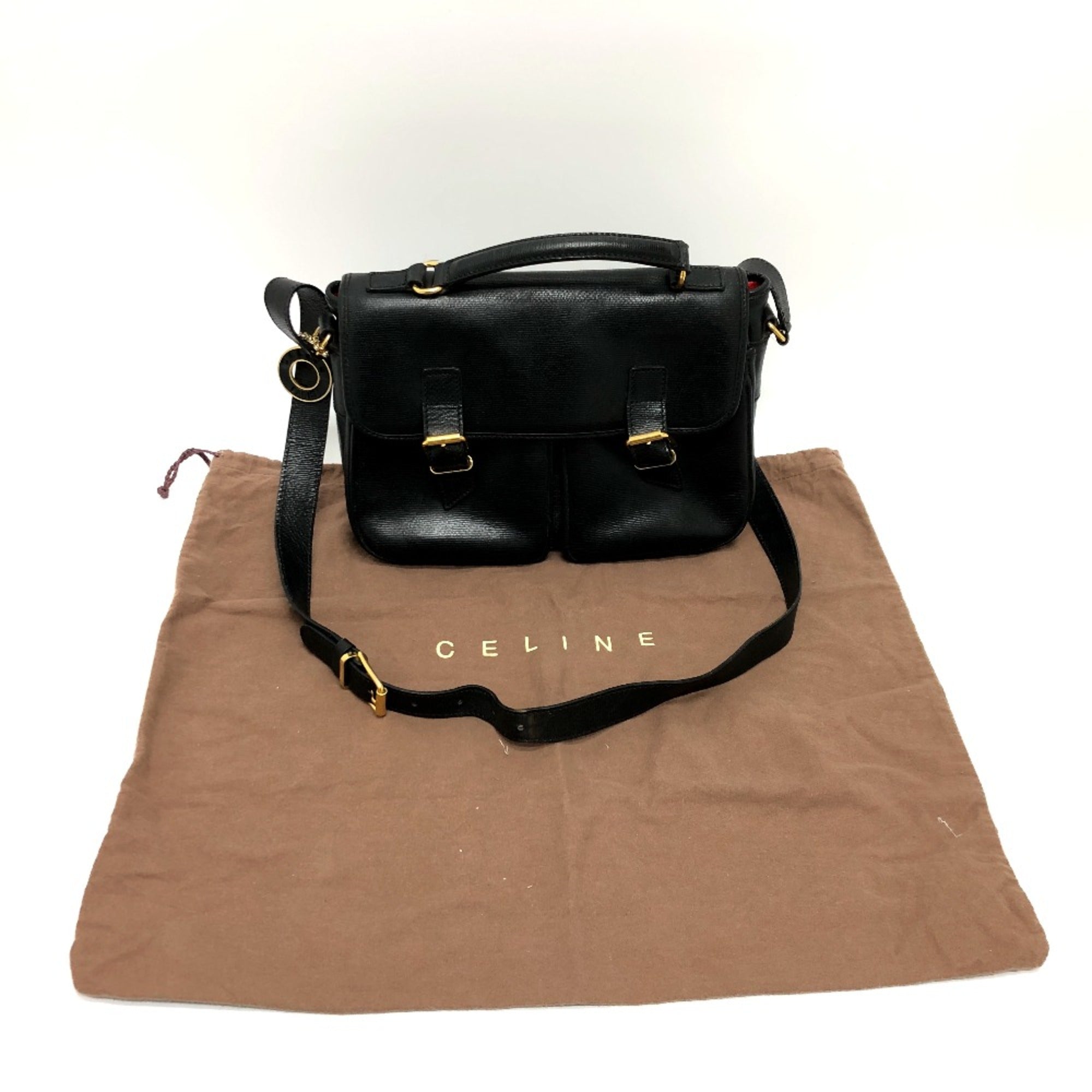 Celine Black Leather Shoulder Bag (Pre-Owned)