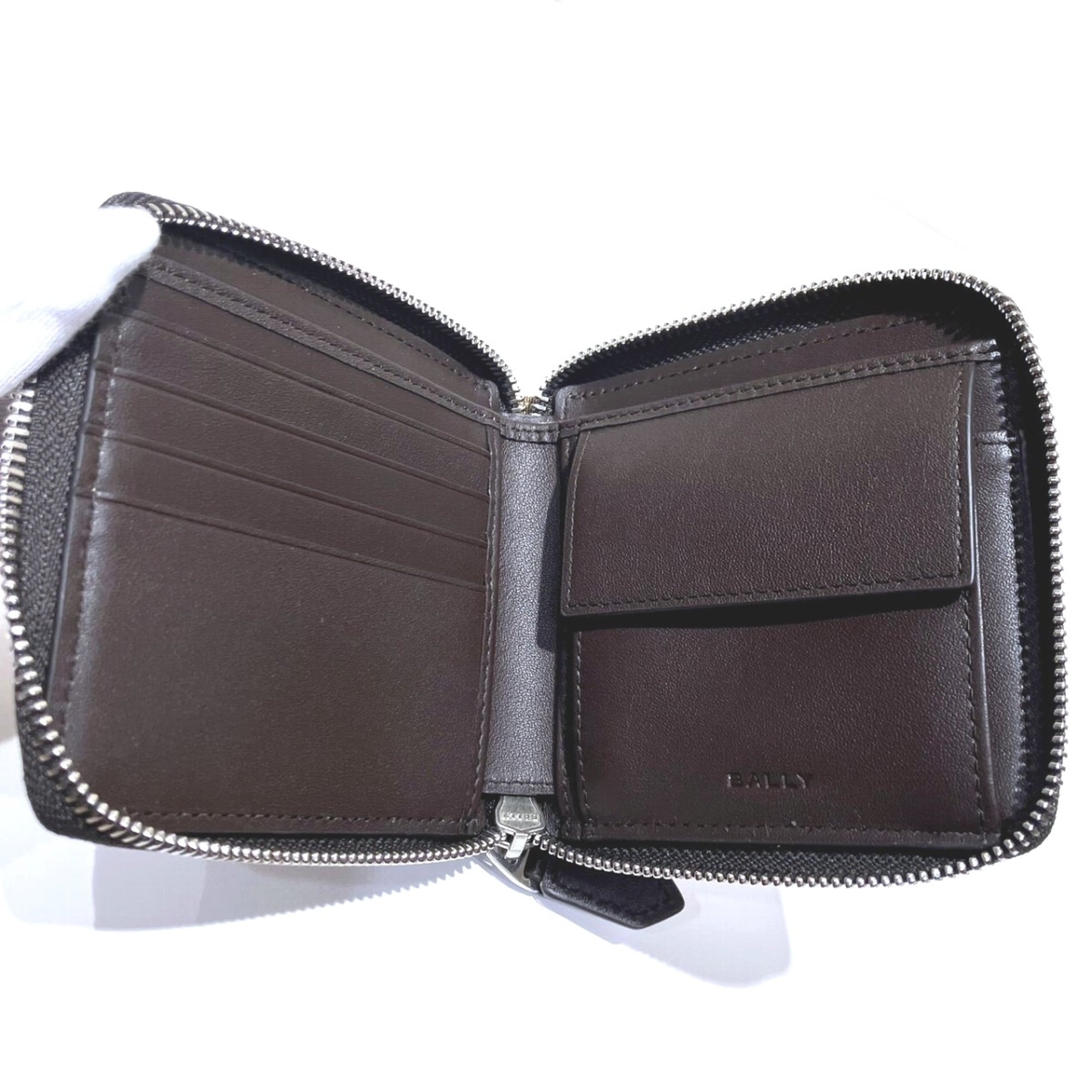 Bally Khaki Brown Canvas Pvc Leather Wallet (Bi-Fold) (Pre-Owned)