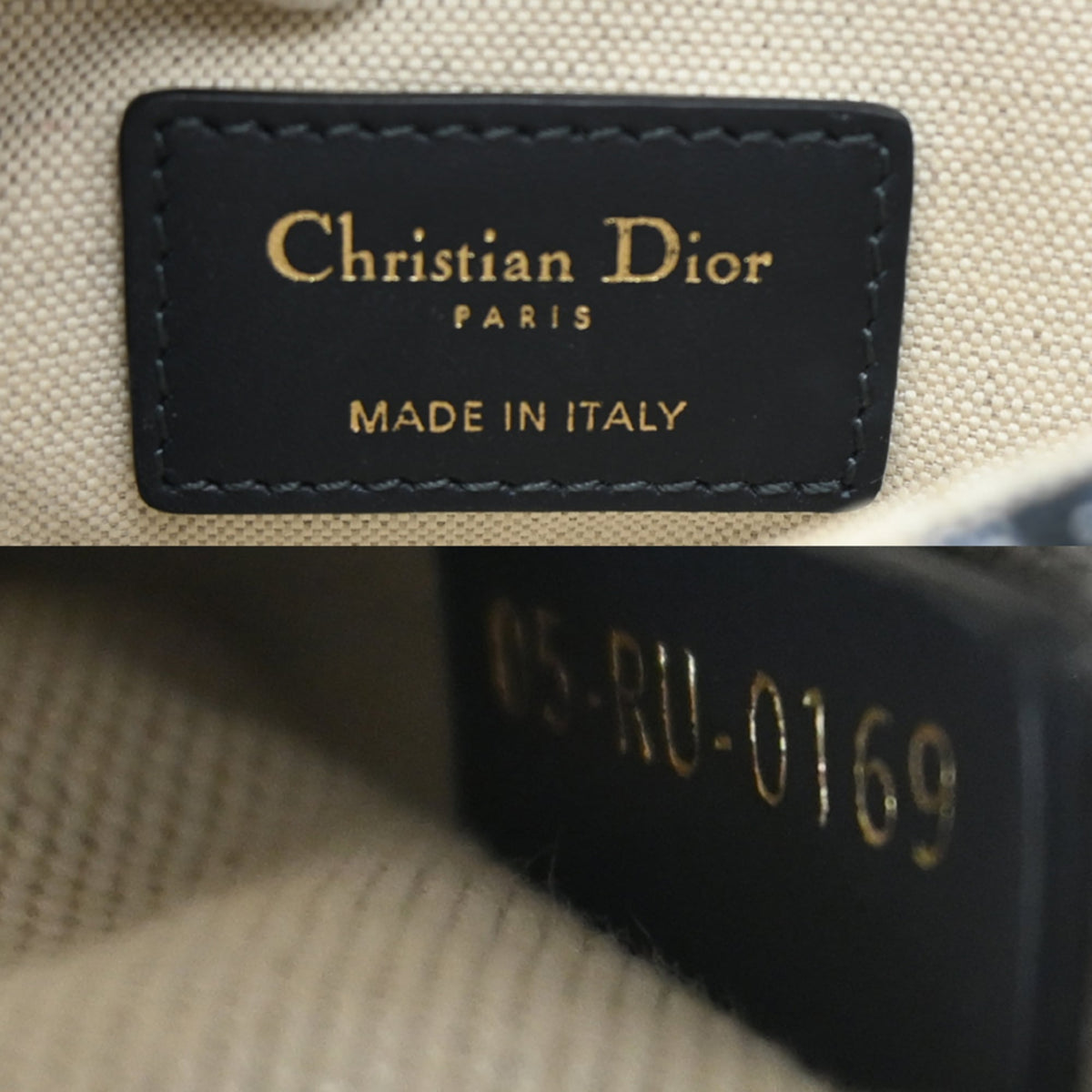 Christian Dior Navy Canvas Handbag Saddle Bag (Pre-Owned)