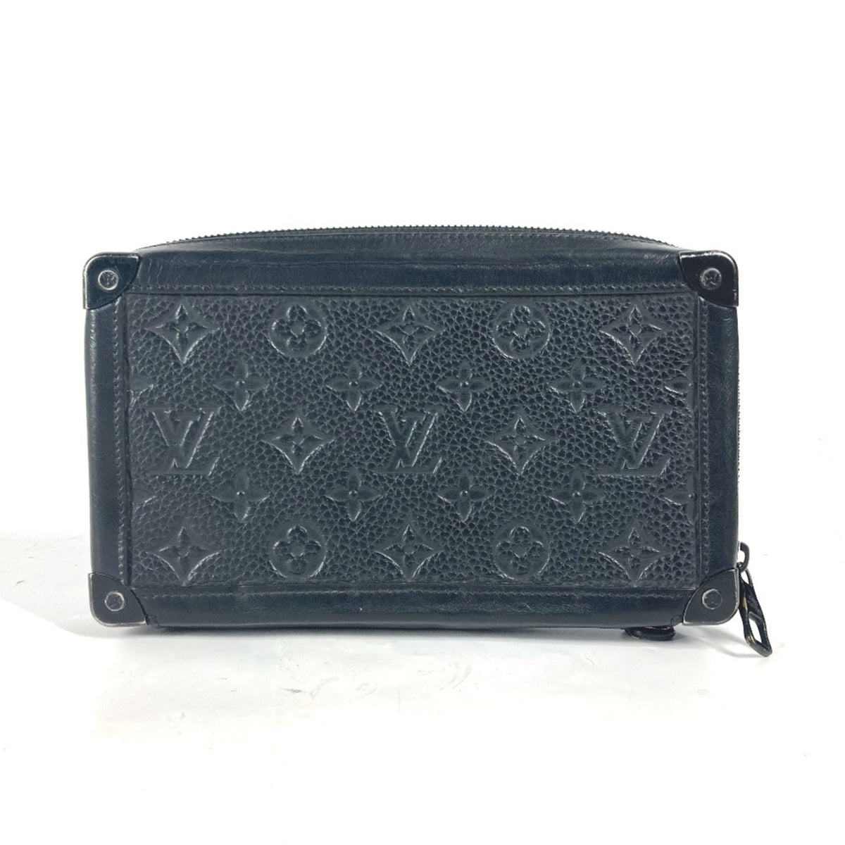 Louis Vuitton Black Leather Clutch Bag Pouch (Pre-Owned)