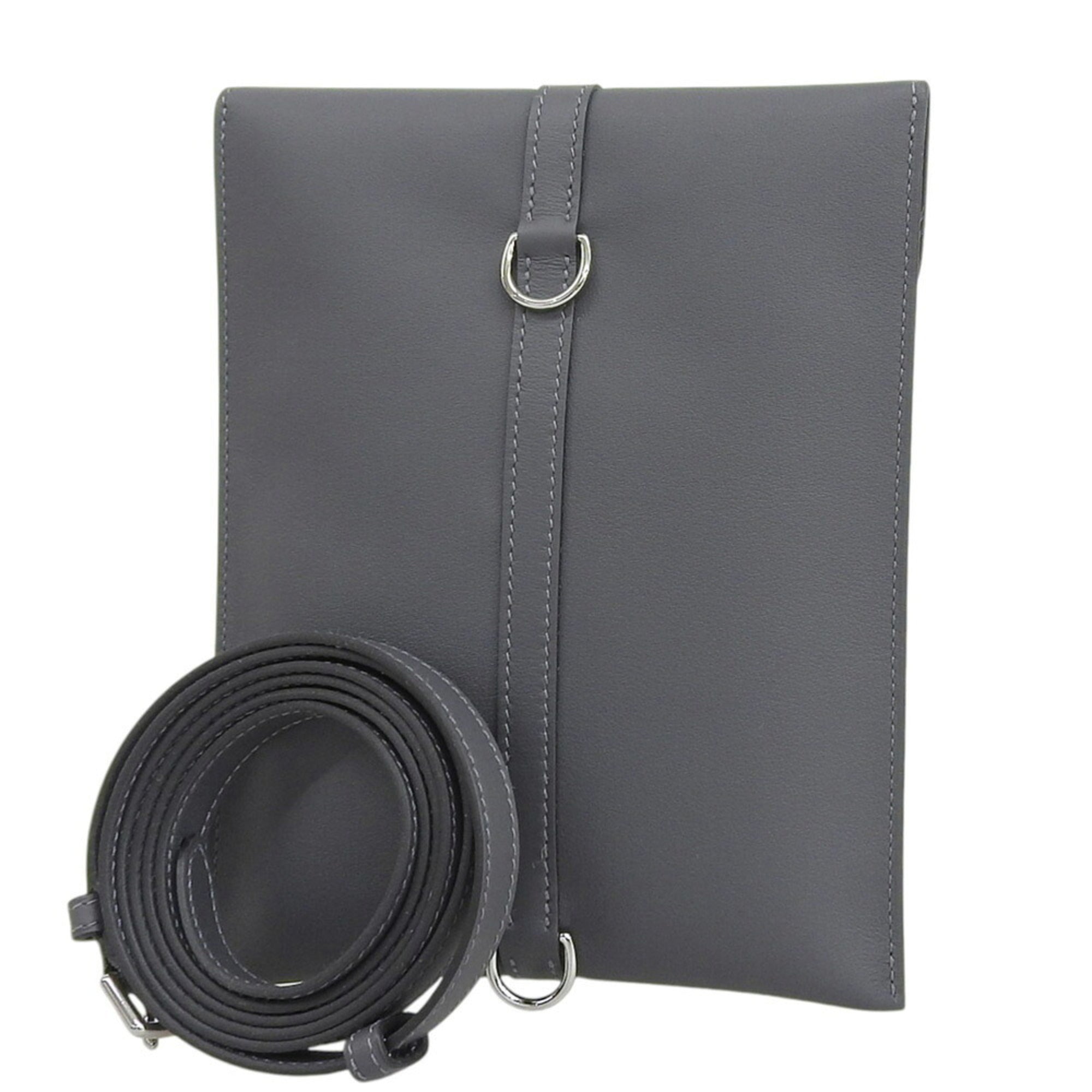 Hermes Gray Swift Leather Shoulder Bag (Pre-Owned)