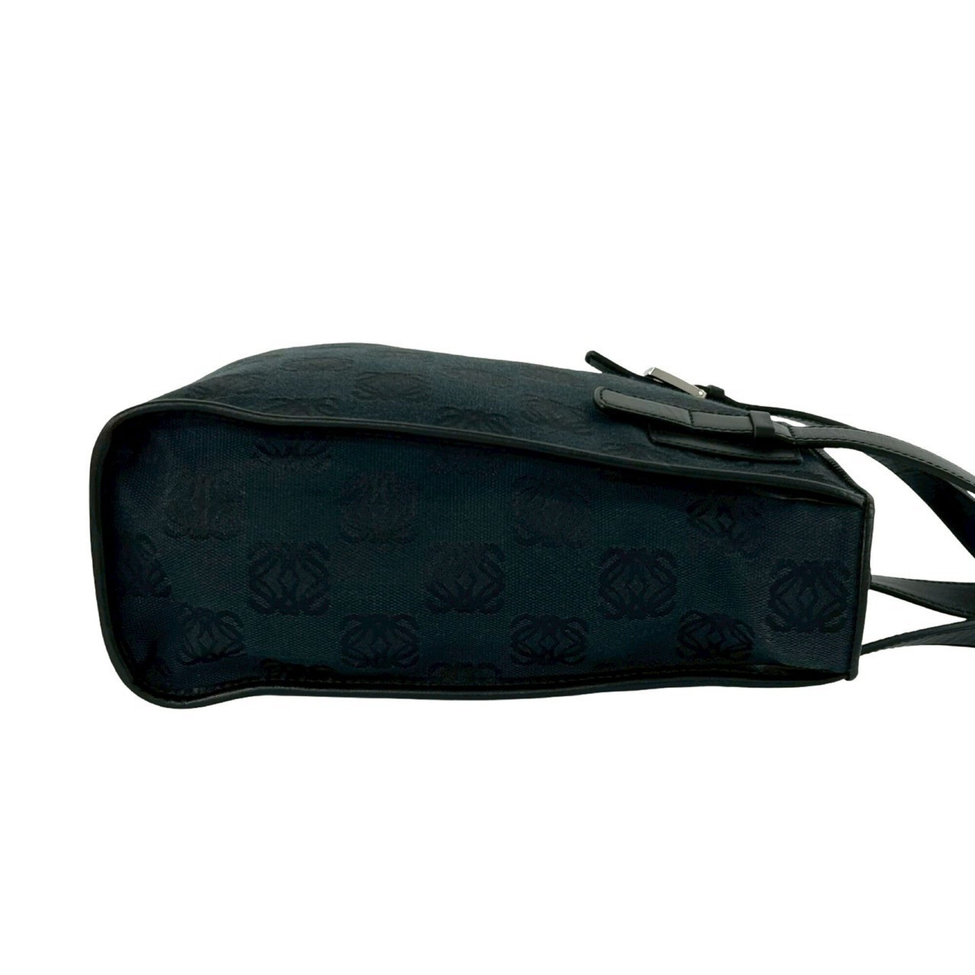 Loewe Black Canvas Leather Handbag Tote Bag (Pre-Owned)